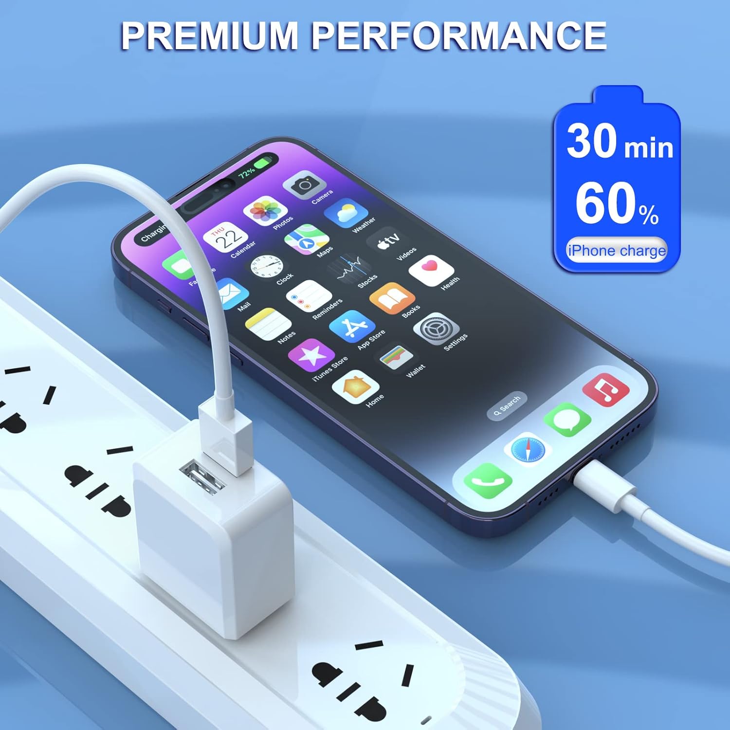 Paquete de 6 cargadores de pared USB, iGENJUN 2.4A de doble puerto USB, adaptador de corriente, bloque de enchufe para iPhone 15141312ProPro