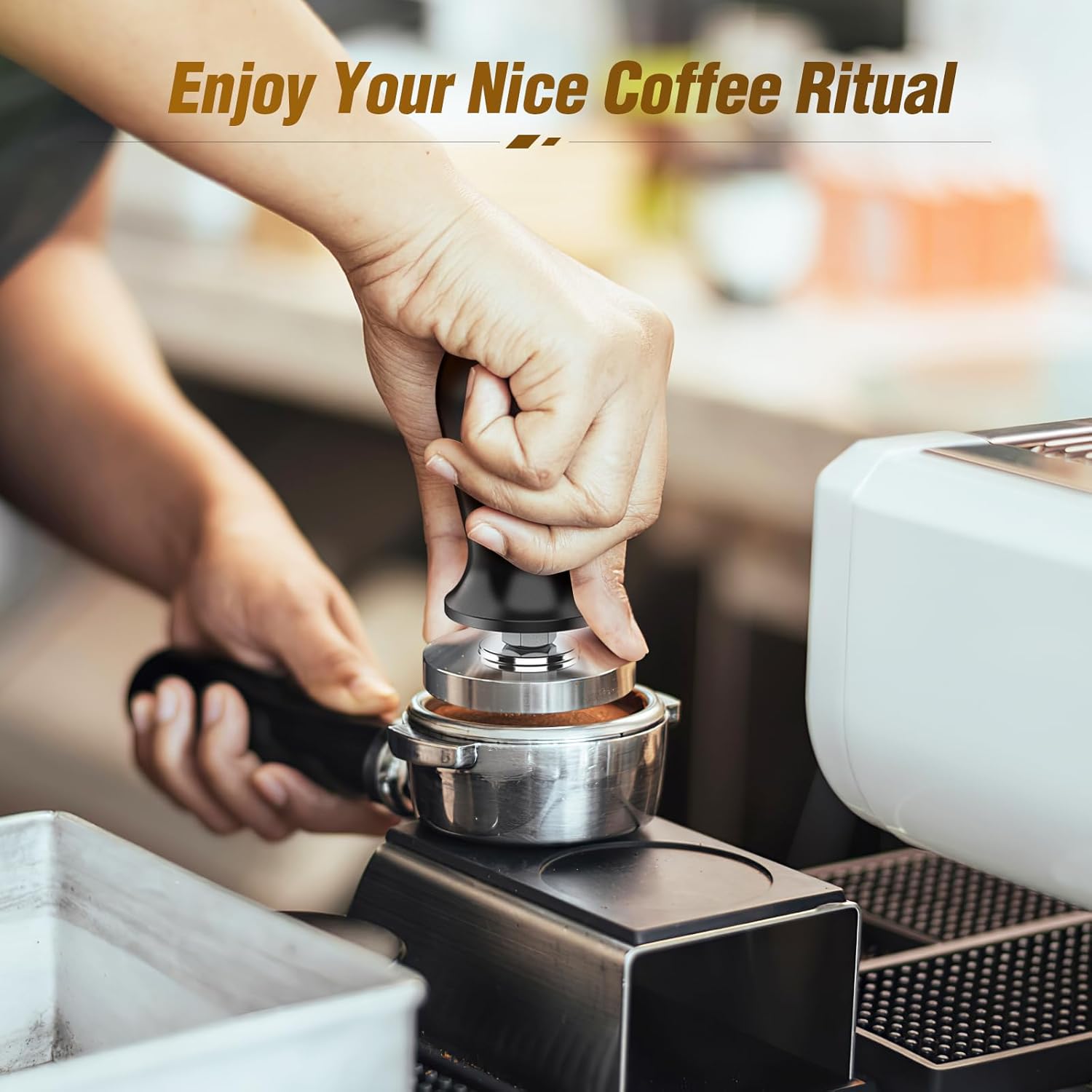 Juego de manipulación de café expreso de 2.283 in  Manipulador de café expreso calibrado con resorte 304 de acero inoxidable para Breville