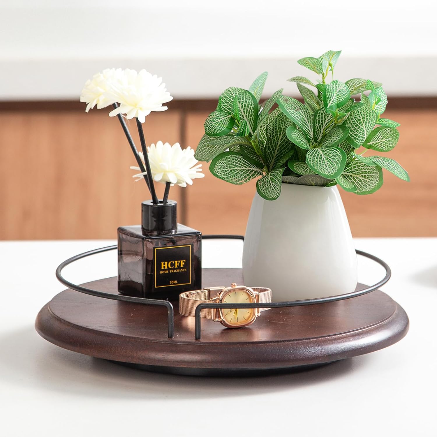 Tocadiscos pequeños Lazy Susan para mesa de comedor de cocina, organizador de gabinete redondo de 9.8 pulgadas, rodamiento de mesa, placa giratoria