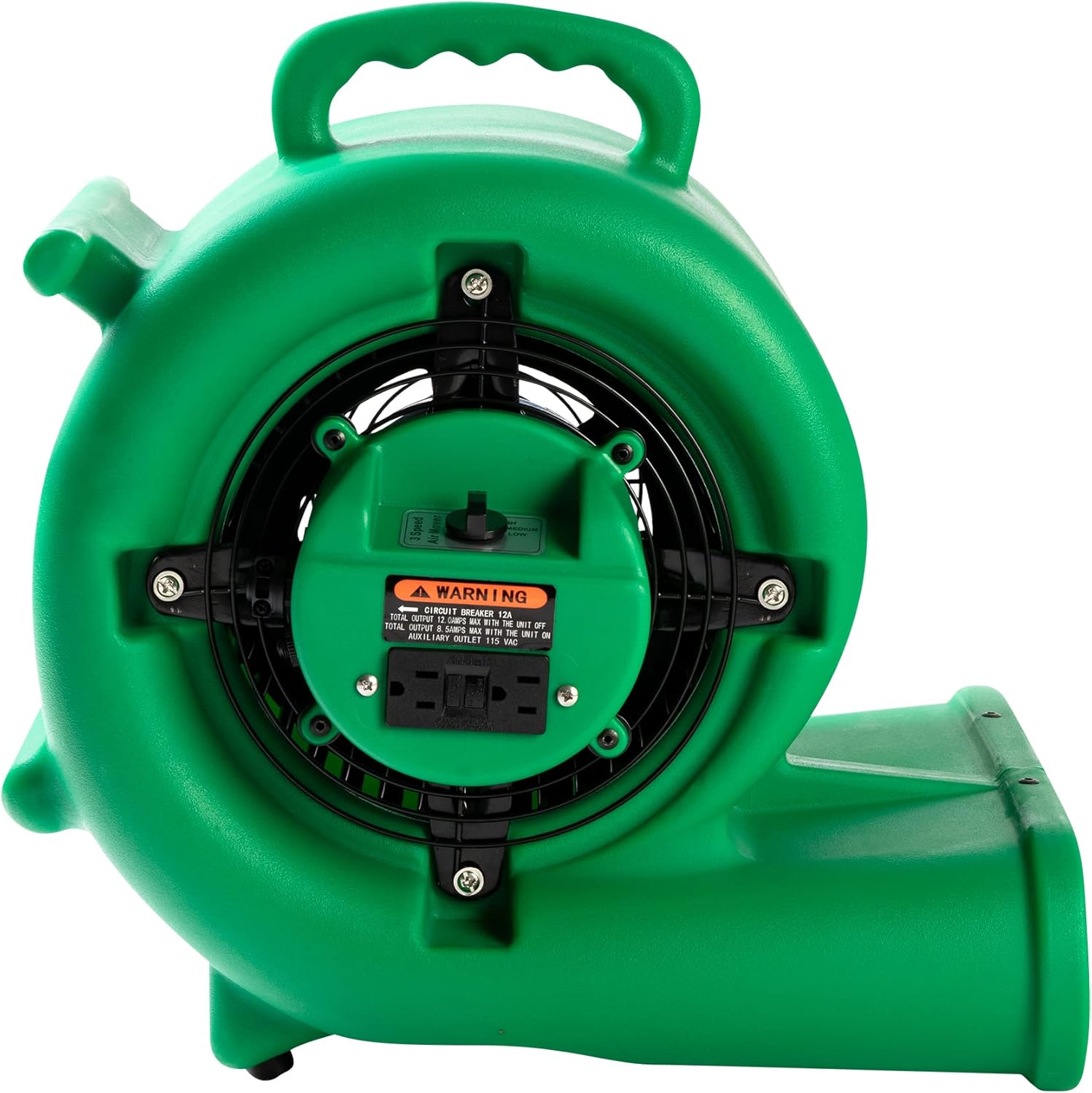 Mounto Ventilador de secado de suelo Air Mover de 13hp de 2000 cfm, motor de aire de 3 velocidades con salida GFCI doble, cable de alimentación de