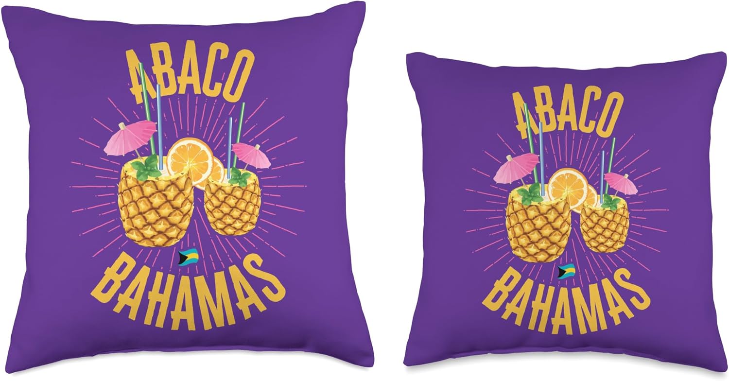 ISLAND701 Bahamas Souvenirs Online Vacation Cruise Abaco Bahamas Flag Cruise Vacation Bahamian Independence Throw Pillow, 16×16, Multicolor