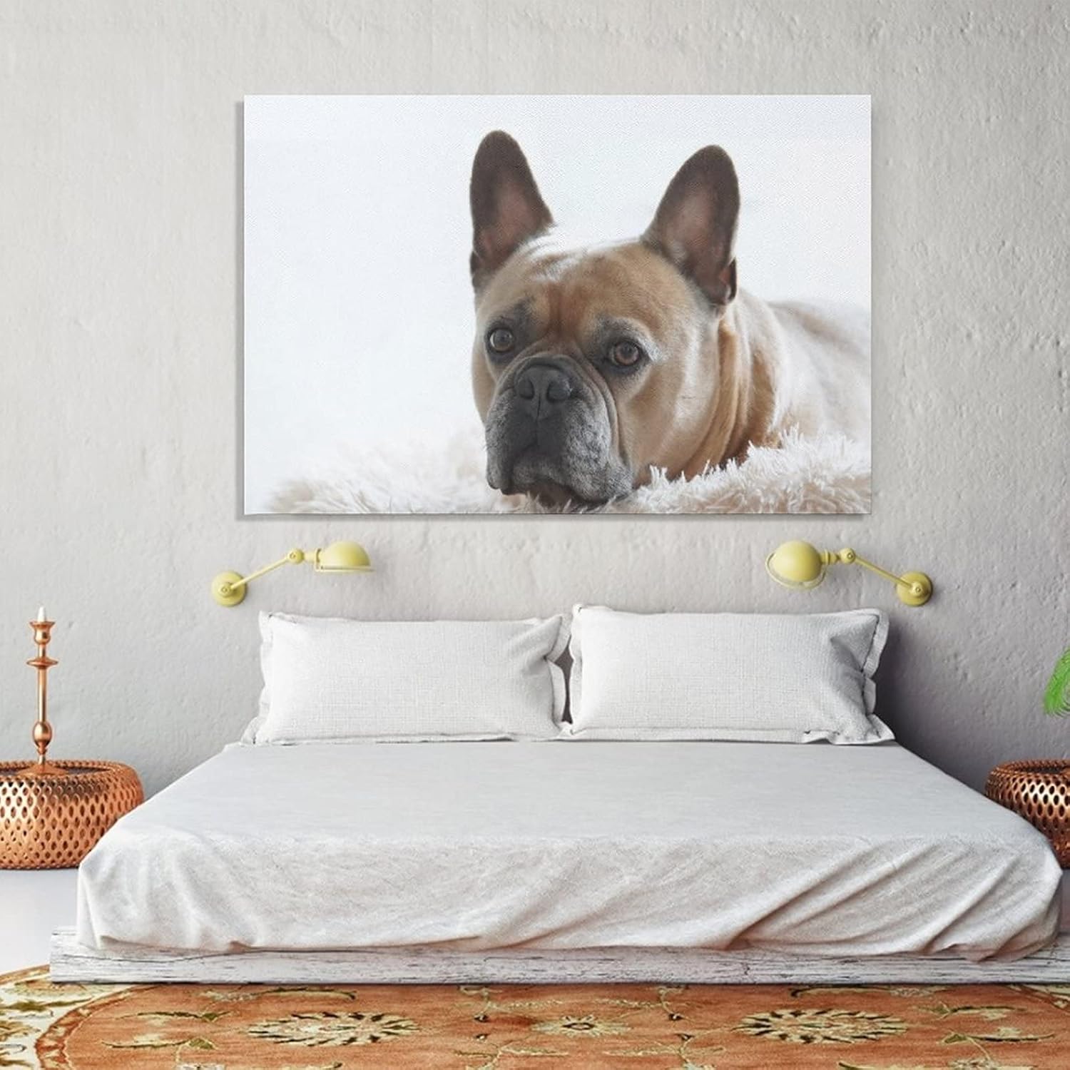 Pintura decorativa de bulldog francés, póster de animales para amantes de los animales, impresiones en lienzo para pared, decoración de pared