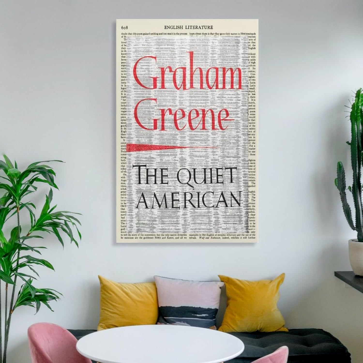 Portada de libro “The Quiet American” Graham Greene – Impresión artística de literatura estadounidense, regalo de literatura literaria, arte de
