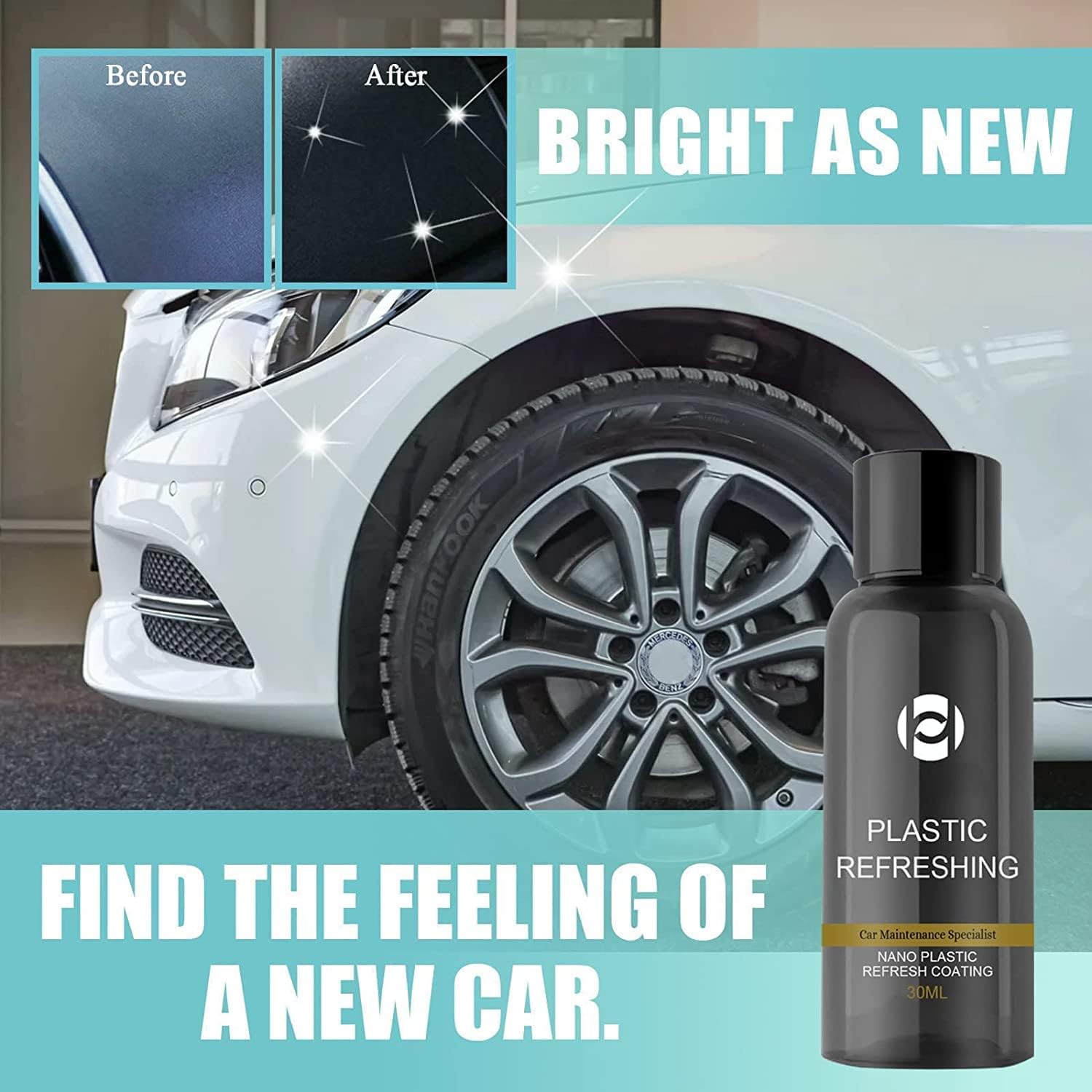 Kit renovador de plástico definitivo, agente de recubrimiento revitalizante de plástico para automóvil, revestimiento refrescante de plástico nano,