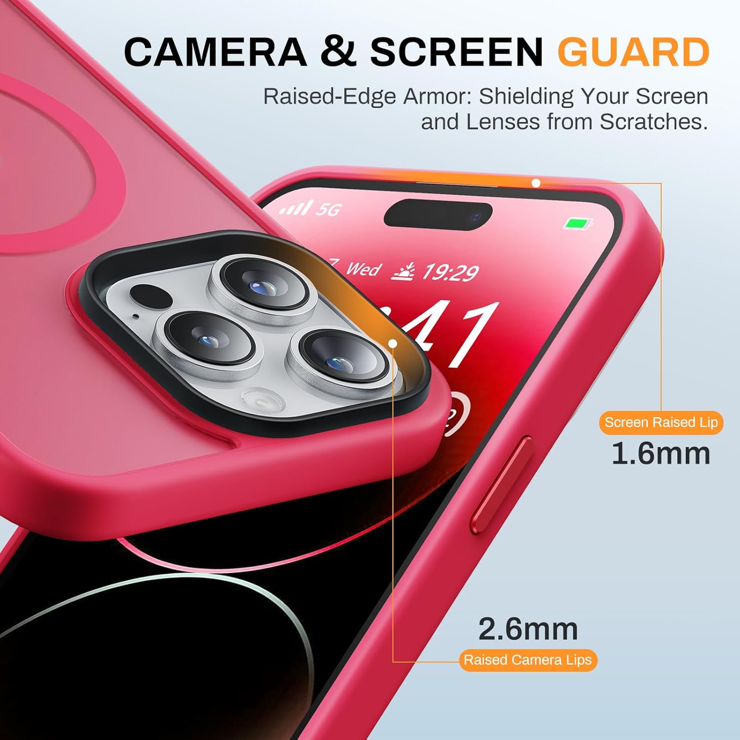 Funda para iPhone 14 Pro Max, protección contra caídas de grado militar, compatible con MagSafe, fuerte magnético a prueba de golpes, translúcido,