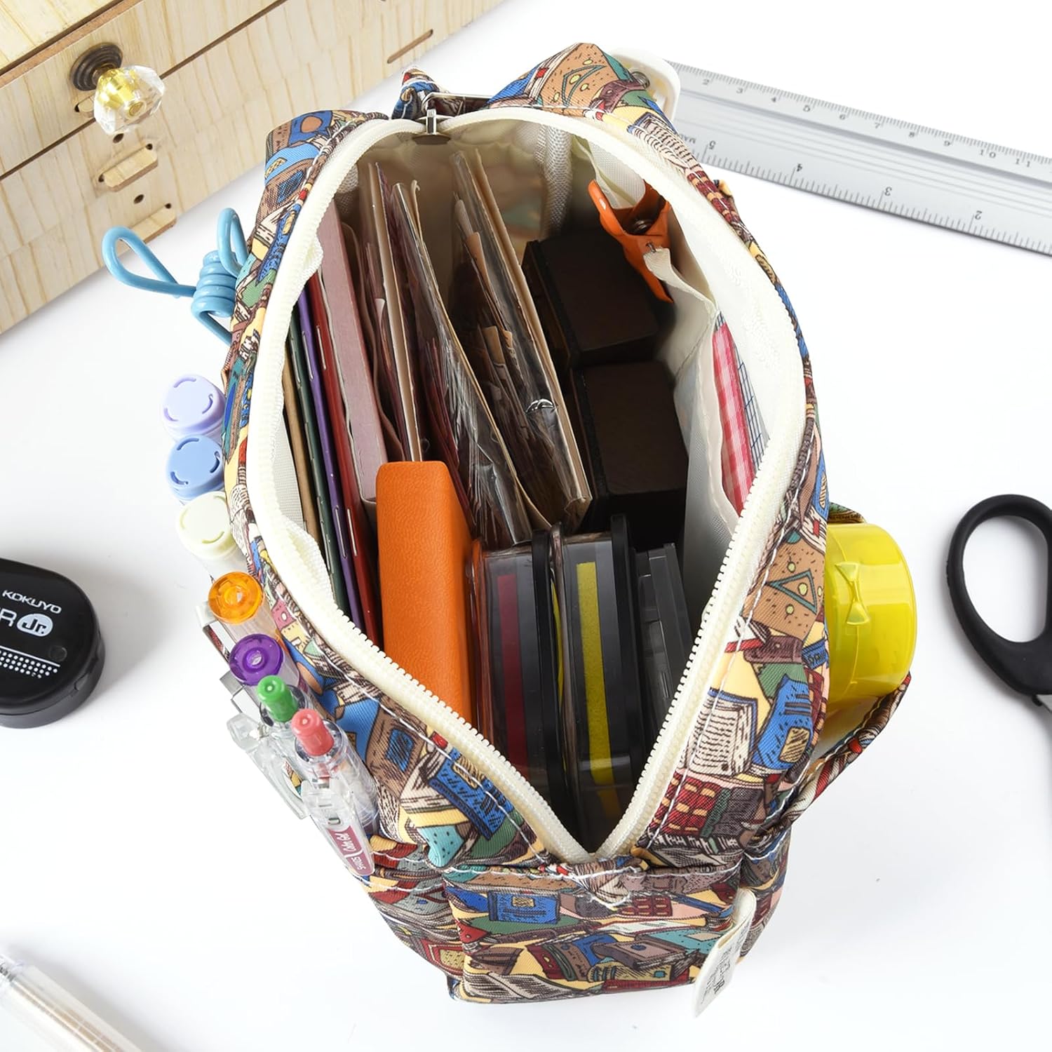 qianshan Organizador multifuncional para cartera, bolsa de viaje impermeable con cremallera, estuche de almacenamiento de suministros de diario
