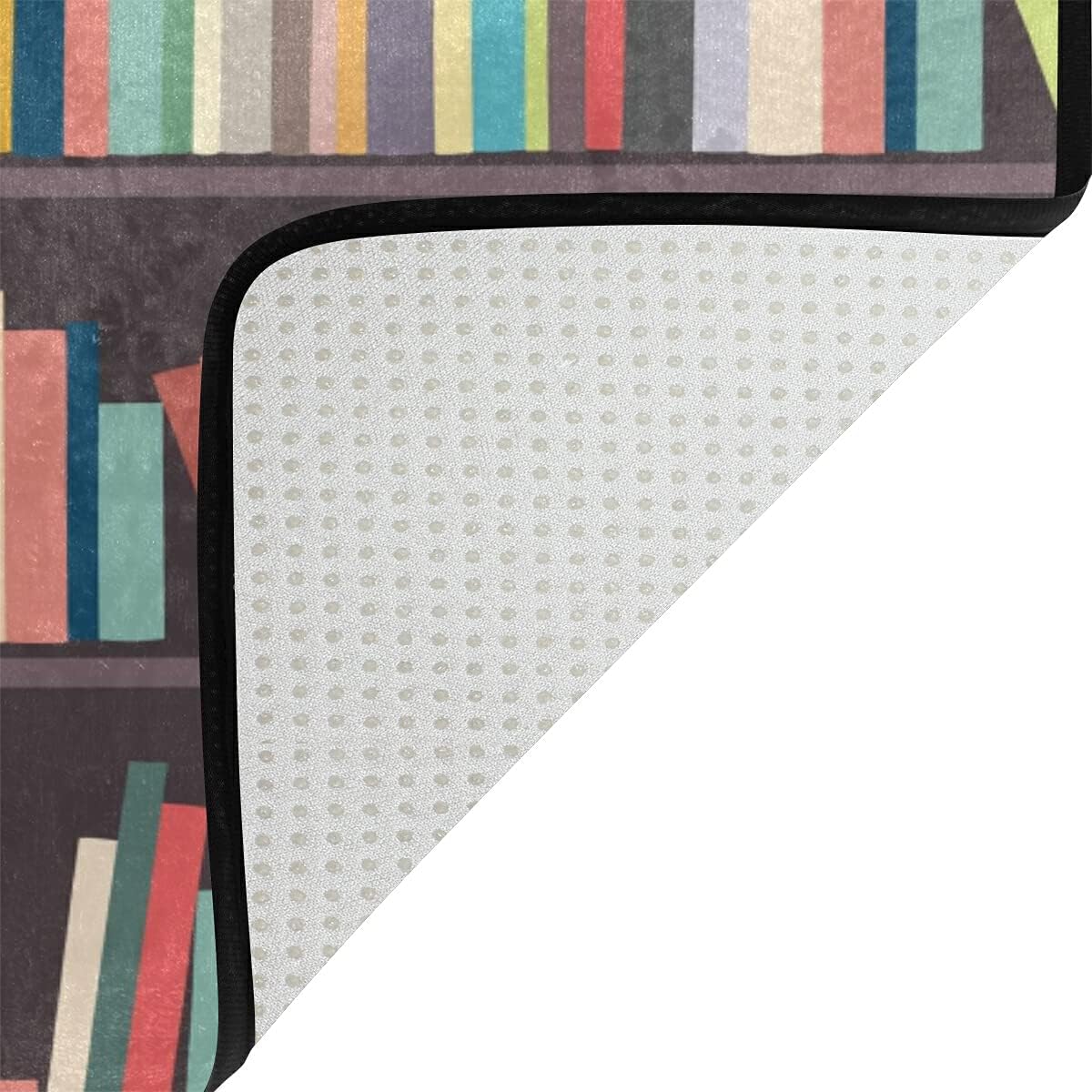 ALAZA Library Bookworm – Alfombra antideslizante de 4 x 5 pies para sala de estar, comedor, dormitorio, cocina, pasillo, oficina, decoración moderna