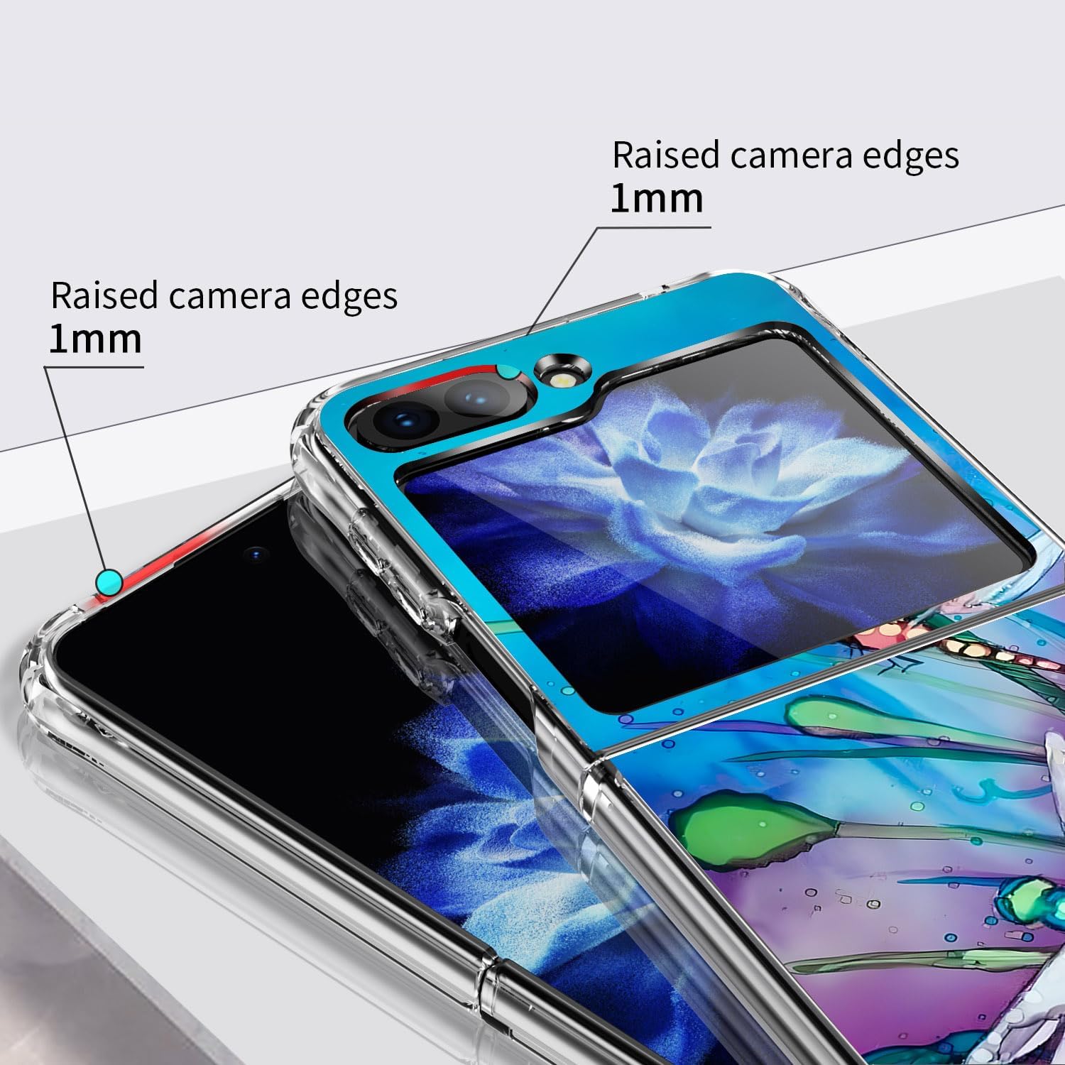 Funda para Samsung Galaxy Z Flip 5, diseño de libélula antiarañazos, sólida, rígida, a prueba de golpes, para Samsung Galaxy Z Flip 5
