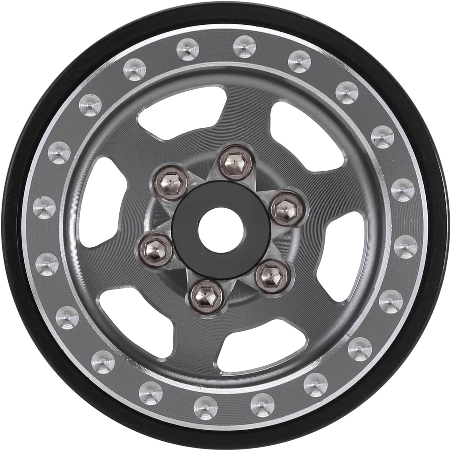 INJORA 1.0 Plus Beadlock – Llantas de aluminio para 124 118 RC Crawler SCX24 TRX4M FCX24 (gris)