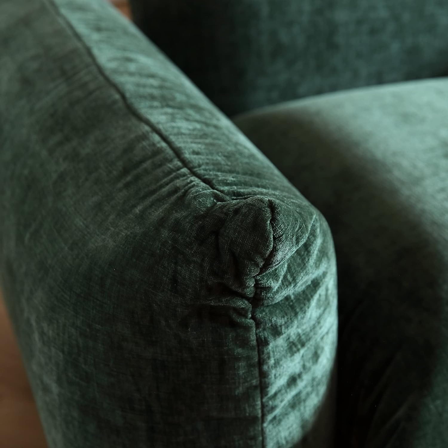 Sofá biplaza moderno de chenilla, sofá tapizado de felpilla de mediados de siglo para sala de estar, apartamento oficina (77.16 pulgadas, verde)