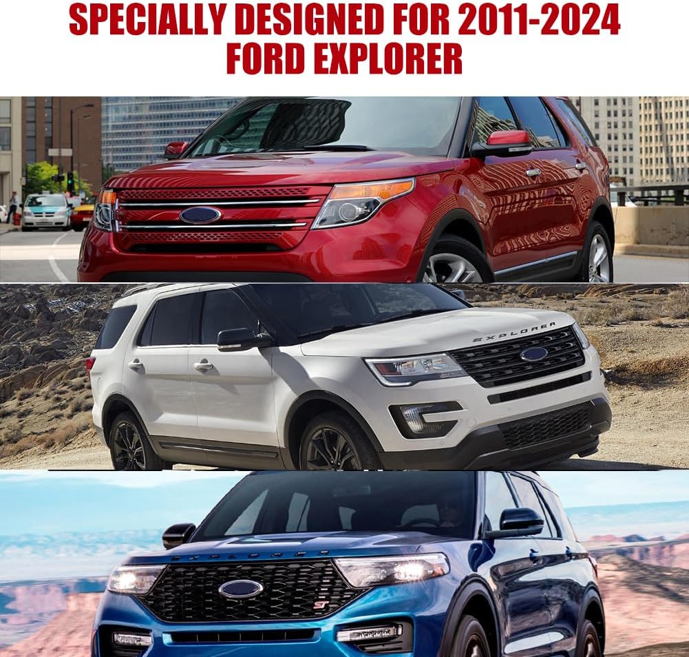 Funda impermeable para automóvil de repuesto para Ford Explorer 2011-2021, 6 capas para todo tipo de clima Explorer con puerta con cremallera para
