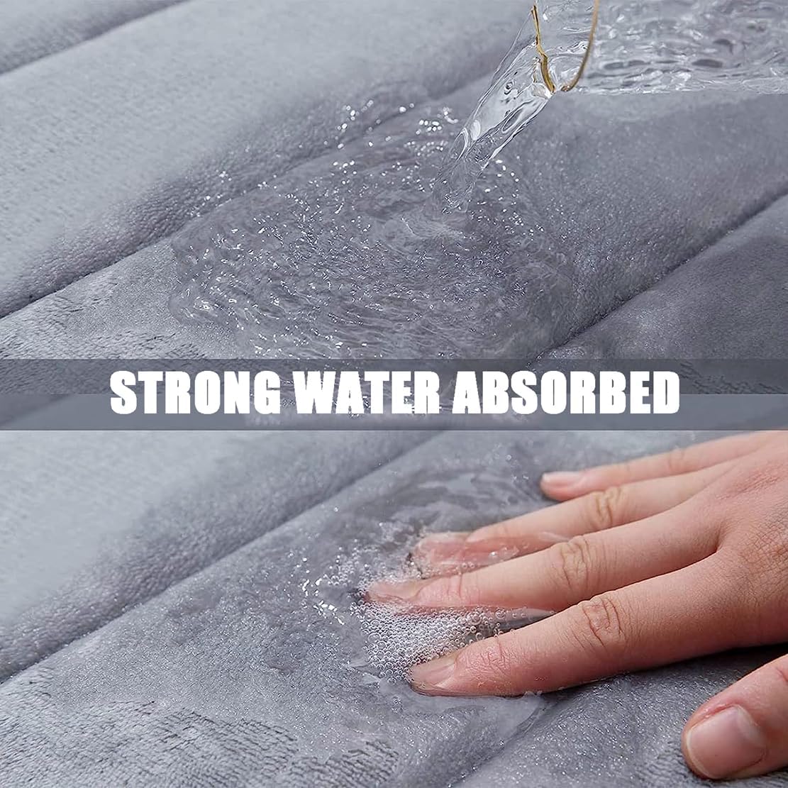 NIOKIT Tapete grueso de espuma viscoelástica para baño, antideslizante, fuerte absorbente de agua, lavable a máquina, ultra suave, cómodo, tapete
