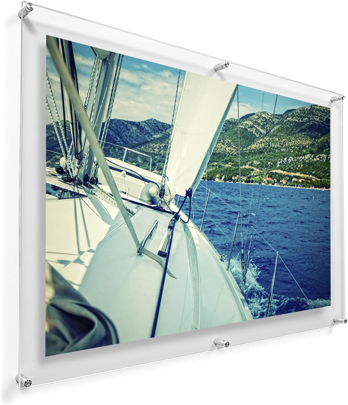 Wexel Art – Marco flotante de acrílico transparente con doble panel de 12 x 10″ para fotos de 5 x 7″