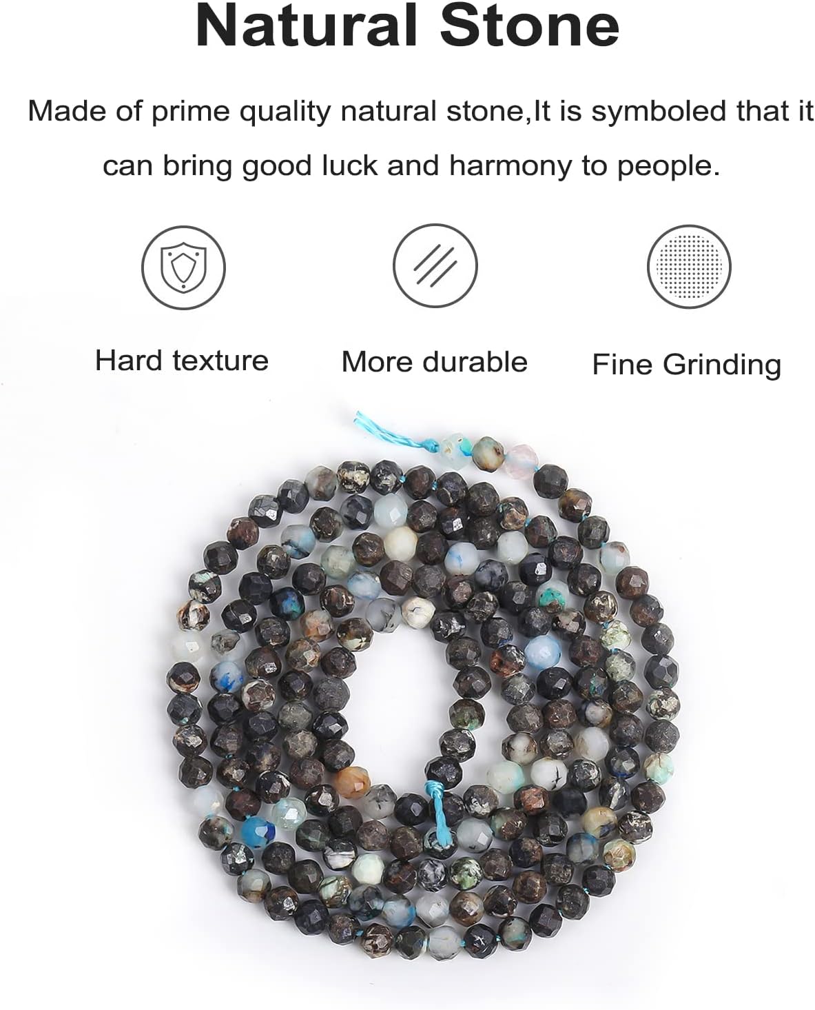 Cuentas de piedra natural facetadas de 0.079 pulgadas para hacer joyas, cuentas de piedras preciosas de calidad AAA, mezcla de cuentas de jade