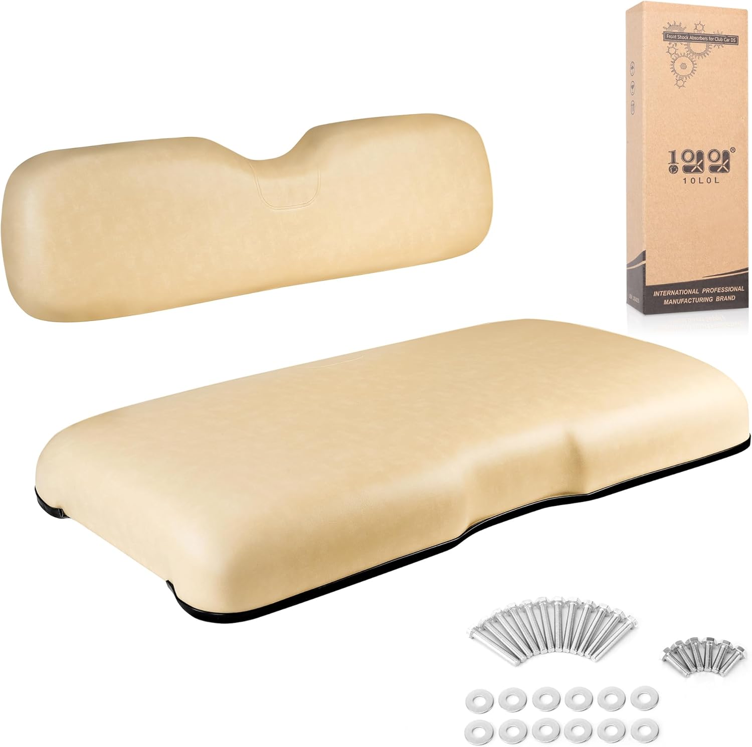10L0L Kit de montaje del asiento delantero del carrito de golf para EZGO RXV 2008-up, cojines de asiento de estilo fábrica y respaldo del asiento,