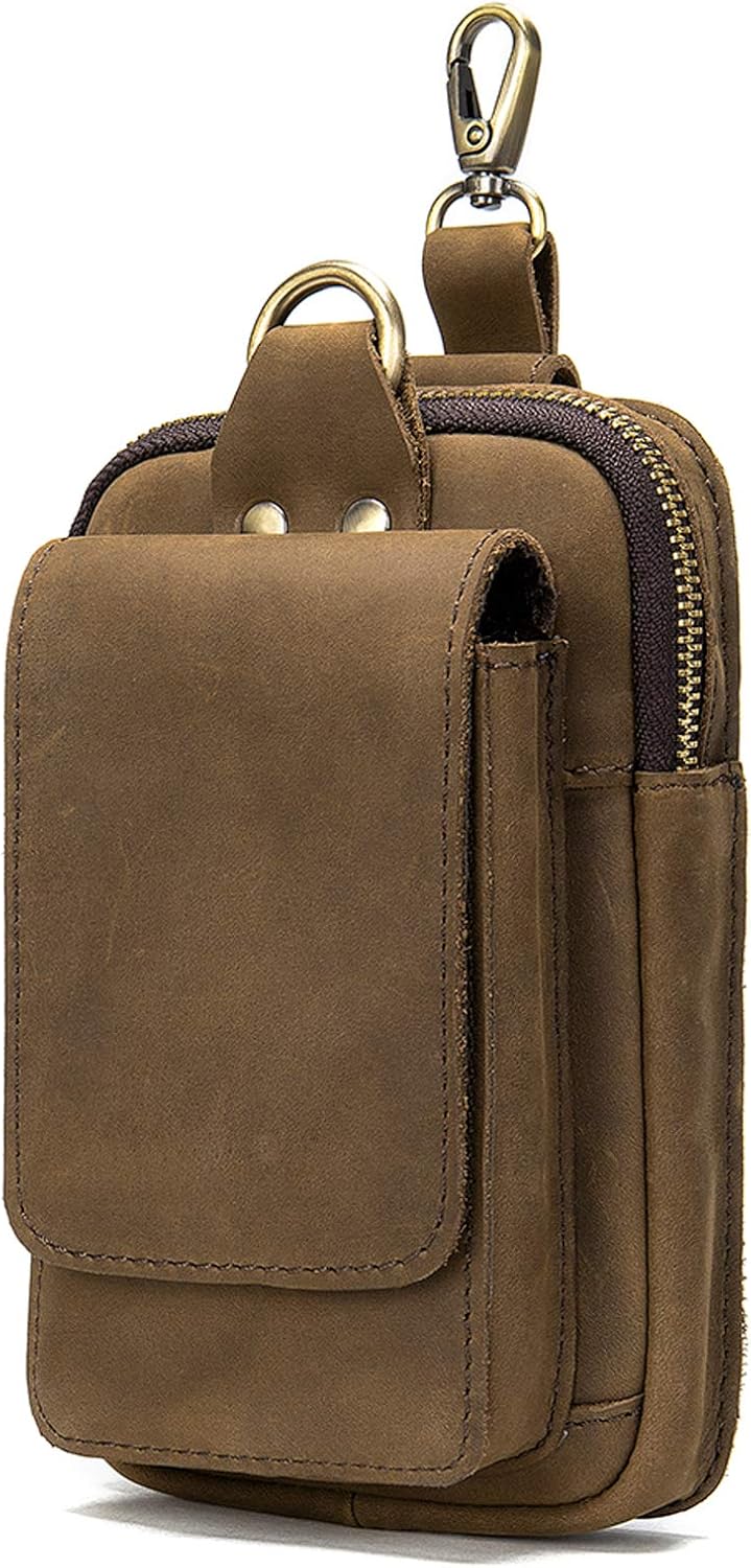 Riñonera de cuero para teléfono celular, funda pequeña con clip para cinturón para teléfono celular, de 6.7 pulgadas, de piel sintética, para