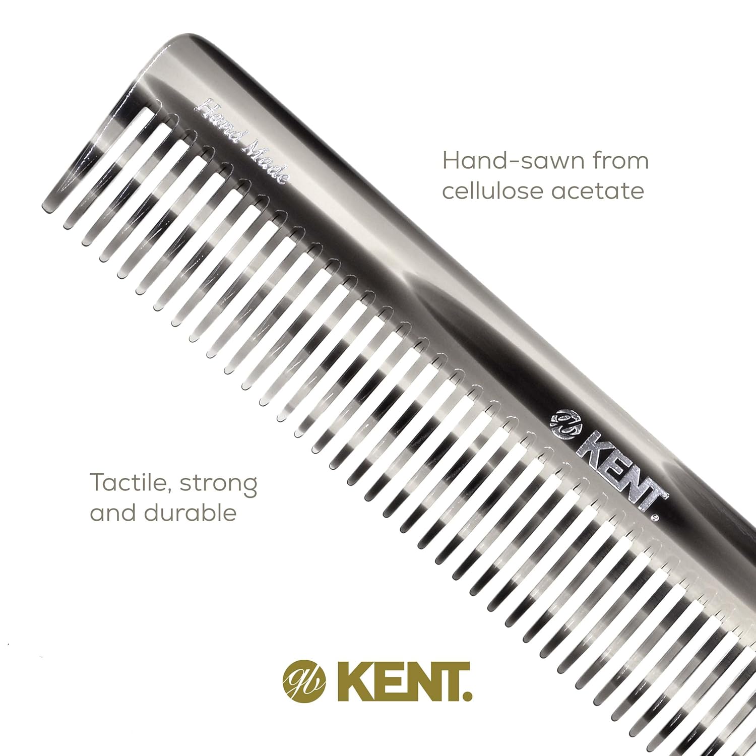 Kent 92TG – Peine desenredante de dientes anchos para cabello rizado, peine desenredante para todo tipo de cabello, peine de pelo para hombre y