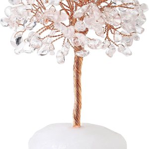 DUQGUHO Árbol de dinero de cristal curativo de cuarzo transparente con base de cuarzo natural sin procesar, árbol de cristal de piedras preciosas de DUQGUHO Árbol de dinero de cristal curativo de cuarzo transparente con base de cuarzo natural sin procesar, árbol de cristal de piedras preciosas de