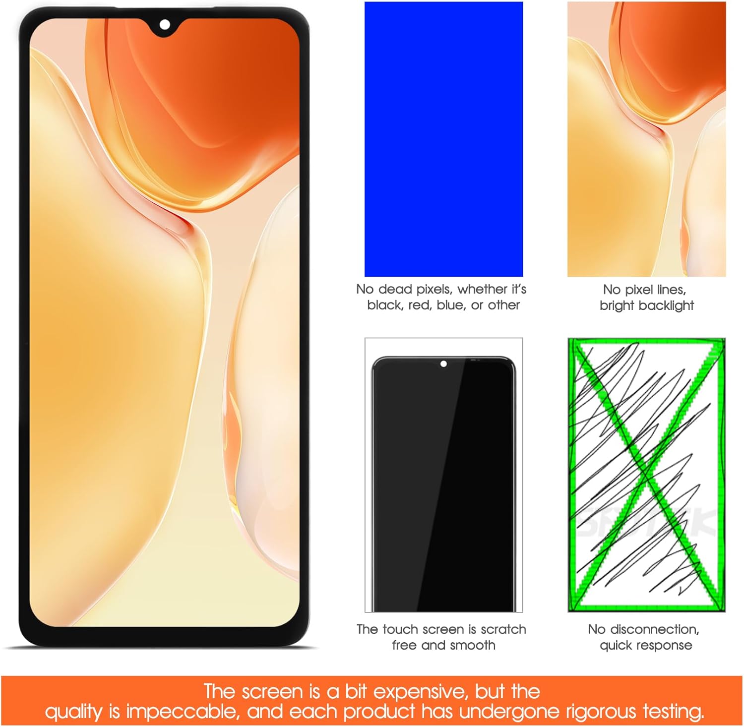 Reemplazo de pantalla para Samsung Galaxy A33 5G 2022 Pantalla LCD táctil digitalizador Asamblea para reemplazo A336B con kit (negro)