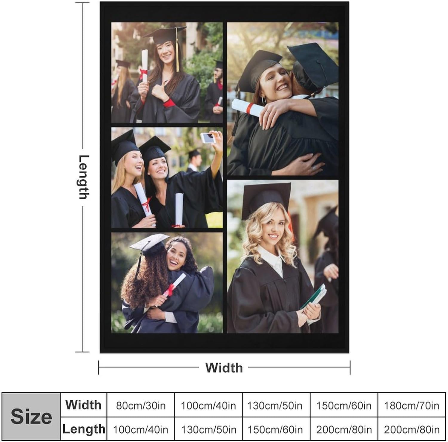 Mantas personalizadas con texto fotográfico, manta personalizada con imágenes, mantas personalizadas con collage de fotos, cumpleaños, Navidad,