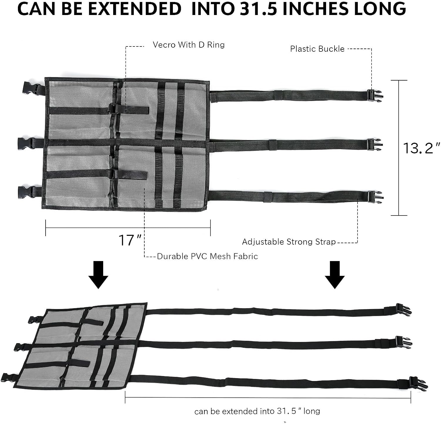 MORXPLOR Bolsa de almacenamiento de malla para kayak, accesorios de equipo de kayak, compartimentos de almacenamiento para asiento de canoa de
