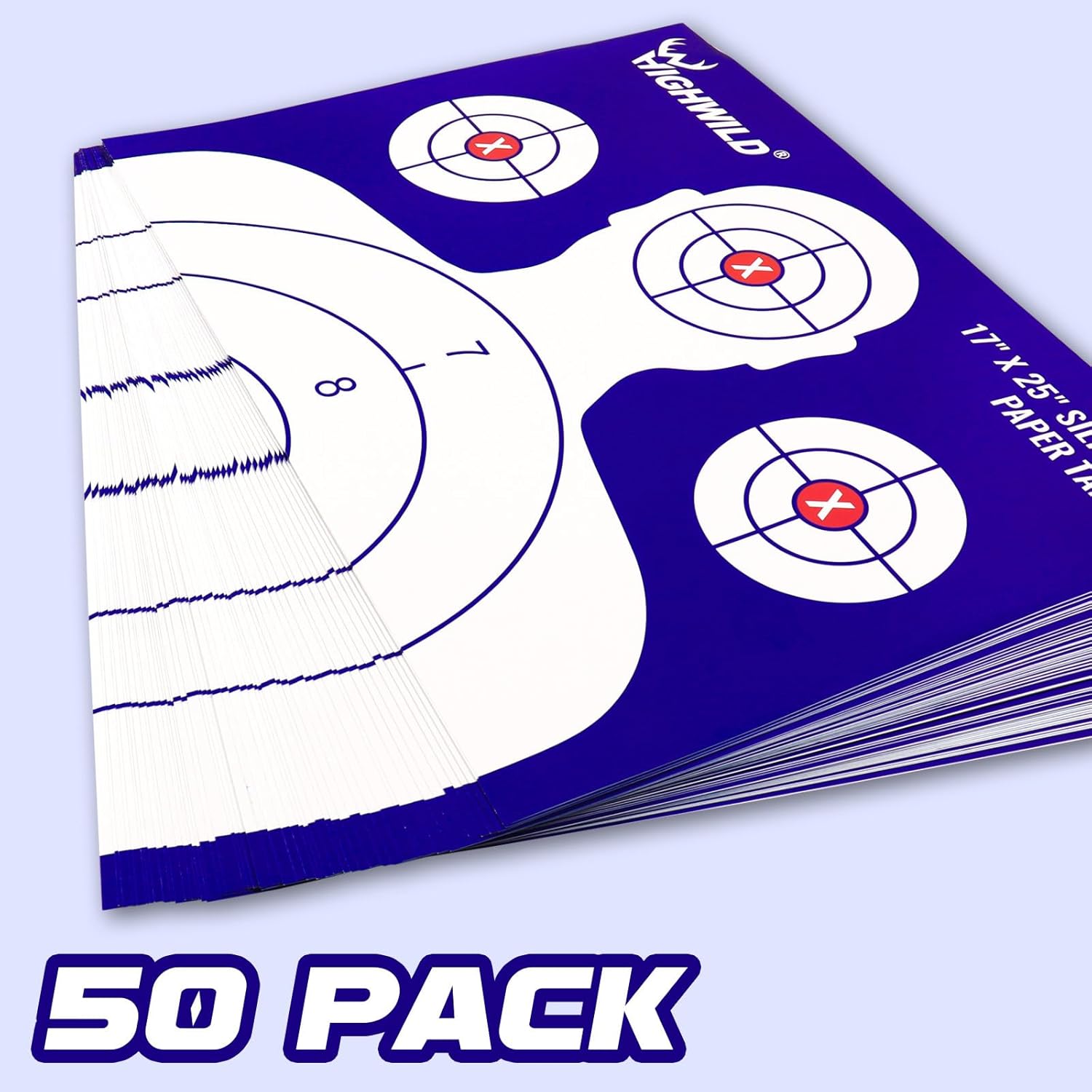 Highwild Papel de silueta para campo de tiro, 17 x 25 pulgadas, adecuado para pistolas, rifles, pistolas de aire, pistolas de aire comprimido