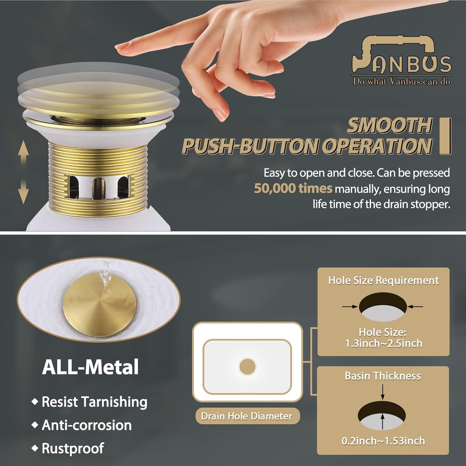 Grifo de lavabo de baño montado en la pared, extensible y giratorio, grifo de pared dorado de 3 agujeros para granja, cámper, lavandería, UTV Rv,