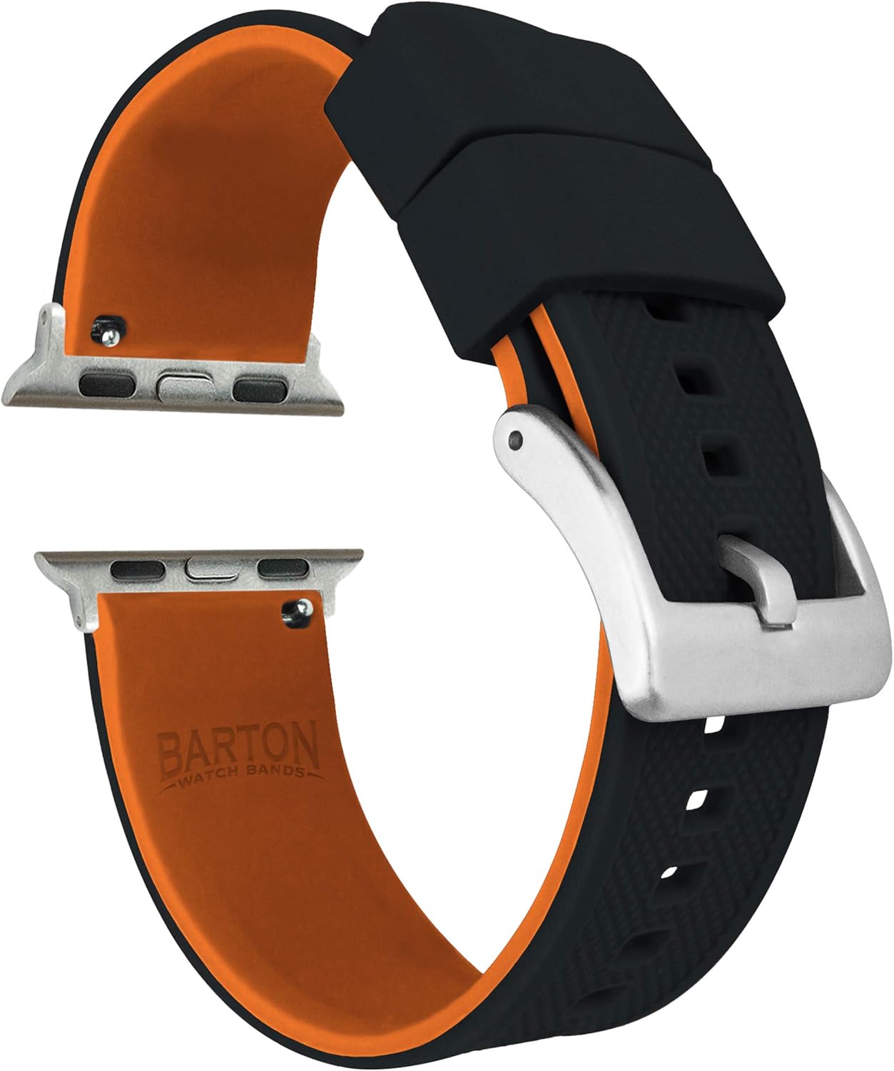 Barton Watch Bands – Extensibles de silicona Elite para reloj – Accesorios y adaptadores negros con deposición física de vapor, de liberación