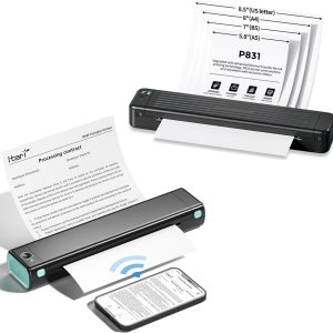 Itari Impresoras portátiles inalámbricas para viajes, M08F Bluetooth impresora térmica A4, 300DPI P831 impresora de transferencia térmica sin tinta Itari Impresoras portátiles inalámbricas para viajes, M08F Bluetooth impresora térmica A4, 300DPI P831 impresora de transferencia térmica sin tinta