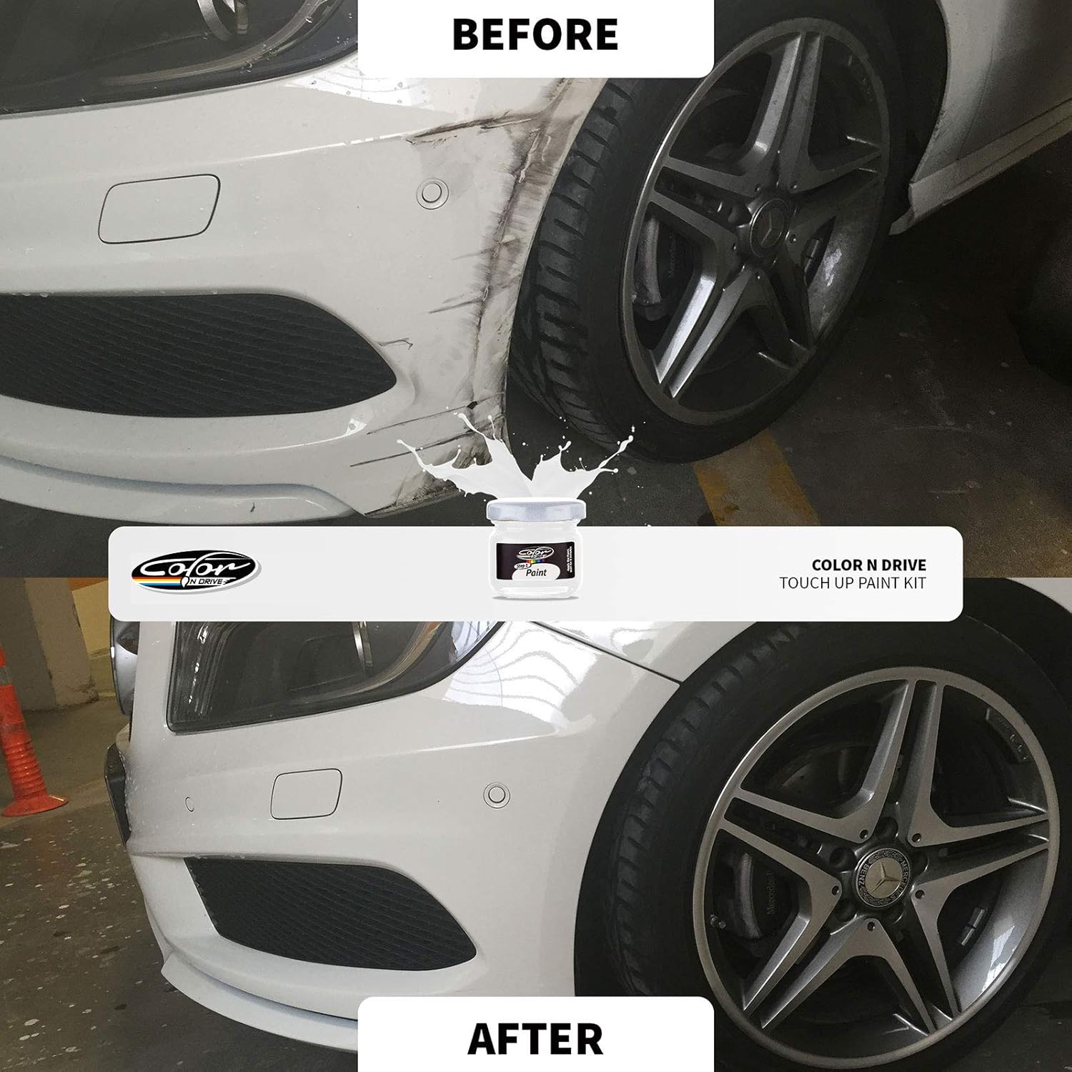 Color N Drive para Peugeot Automotive Touch Up Paint – M09V – Noir Perla Nera – reparación de arañazos, coincidencia exacta – básica