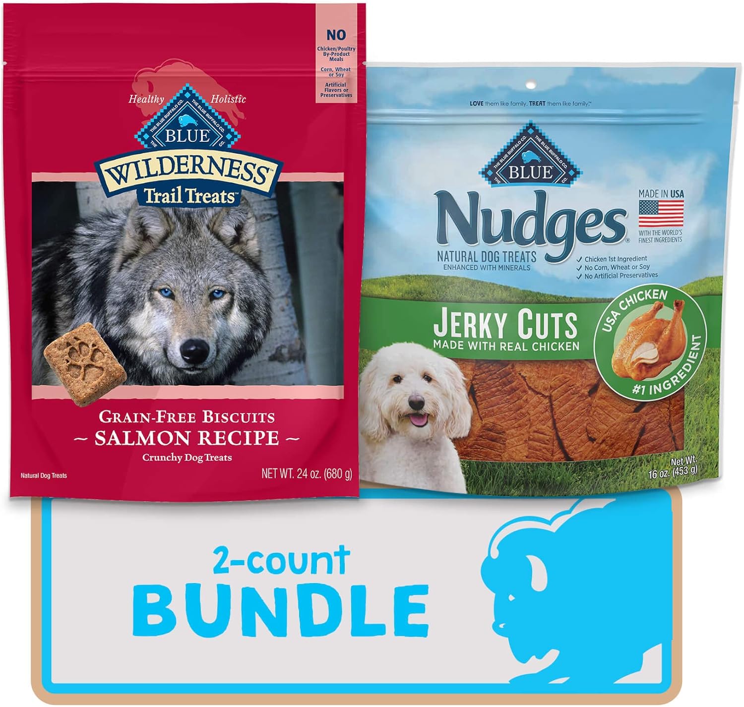 Blue Buffalo – Paquete variado de golosinas para perros, pollo y salmón