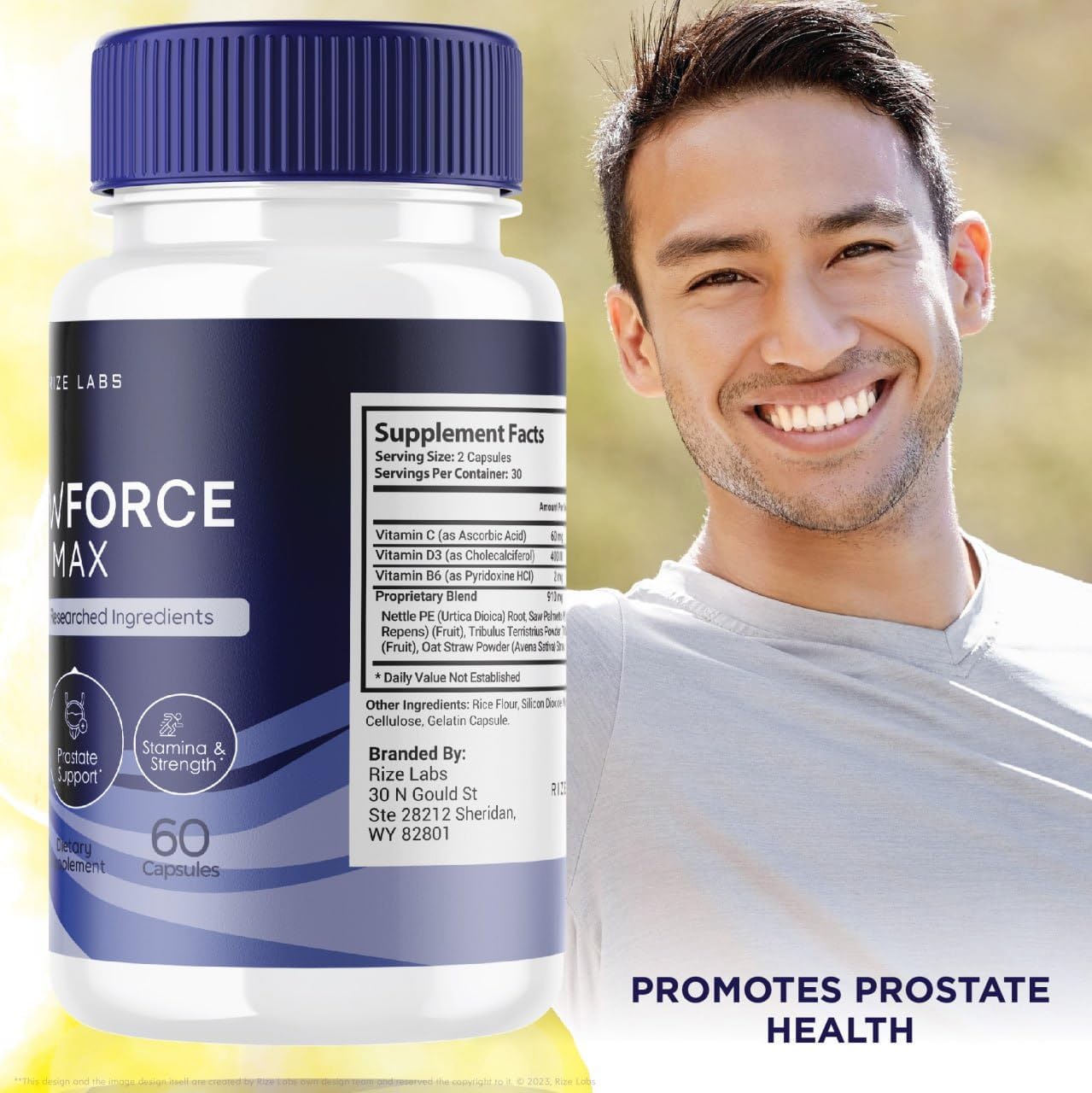 Pastillas FlowForce Max, suplemento dietético totalmente natural para mejorar la fuerza, cápsulas FlowForce Max Extra Strength para promover la