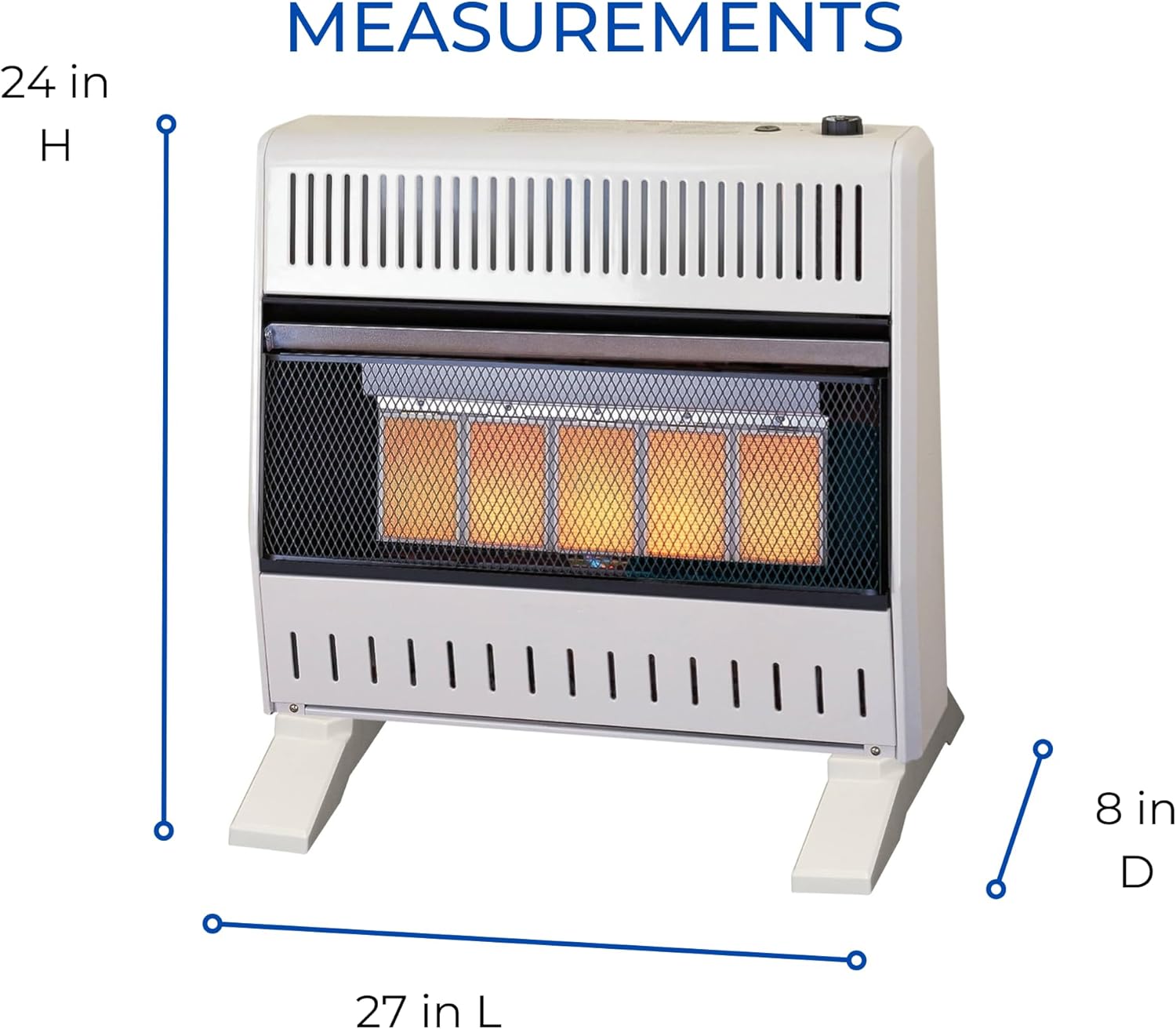 ProCom ML250TPA-B Calentador infrarrojo de gas propano sin ventilación con control de termostato para uso doméstico y oficina, 30000 BTU, calienta