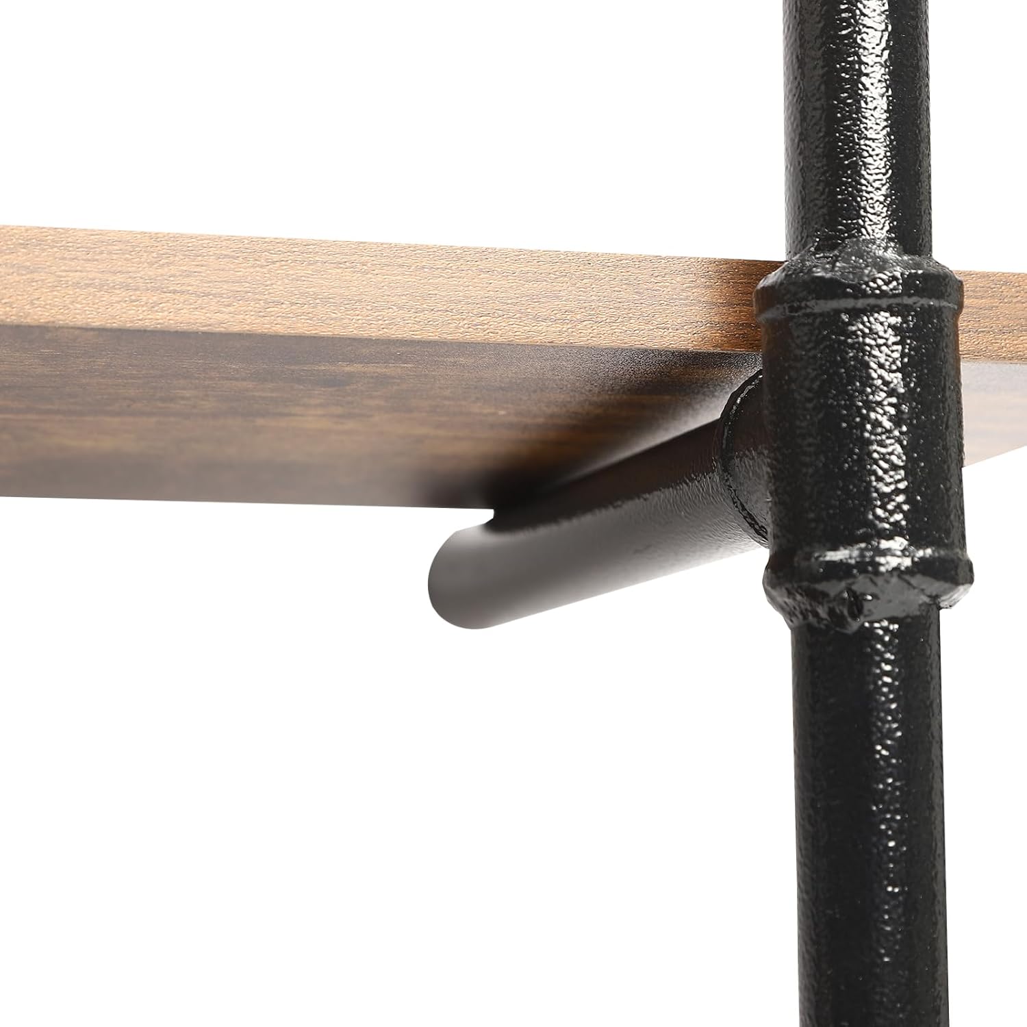 EurHomePlus Estantes flotantes de metal de 4 niveles para montar en la pared, estantería abierta, estantes de madera real Steampunk, estante de