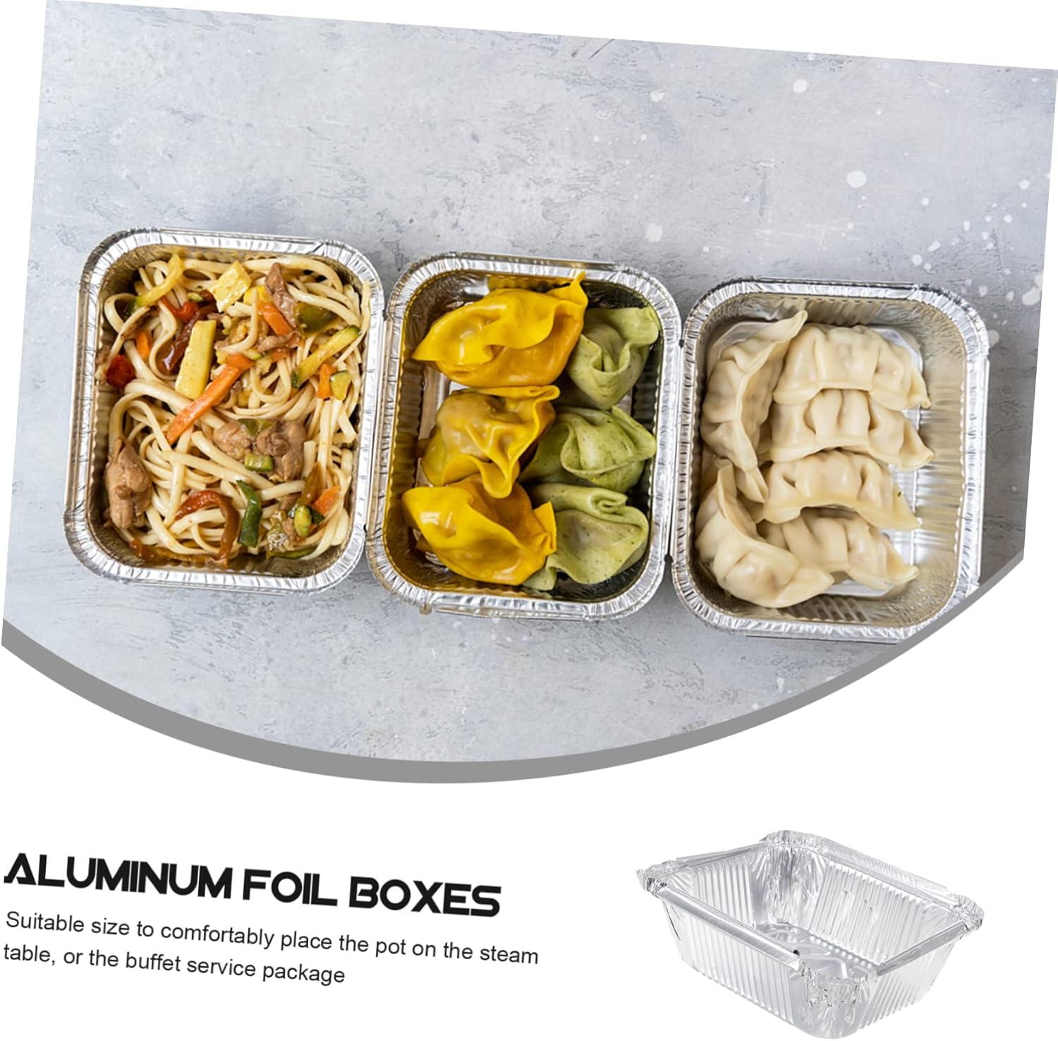 Yardwe 30 cajas de papel de aluminio para tartas desechables para tartas, sartenes de aluminio, mesa de vapor, sartenes profundas, sartenes de