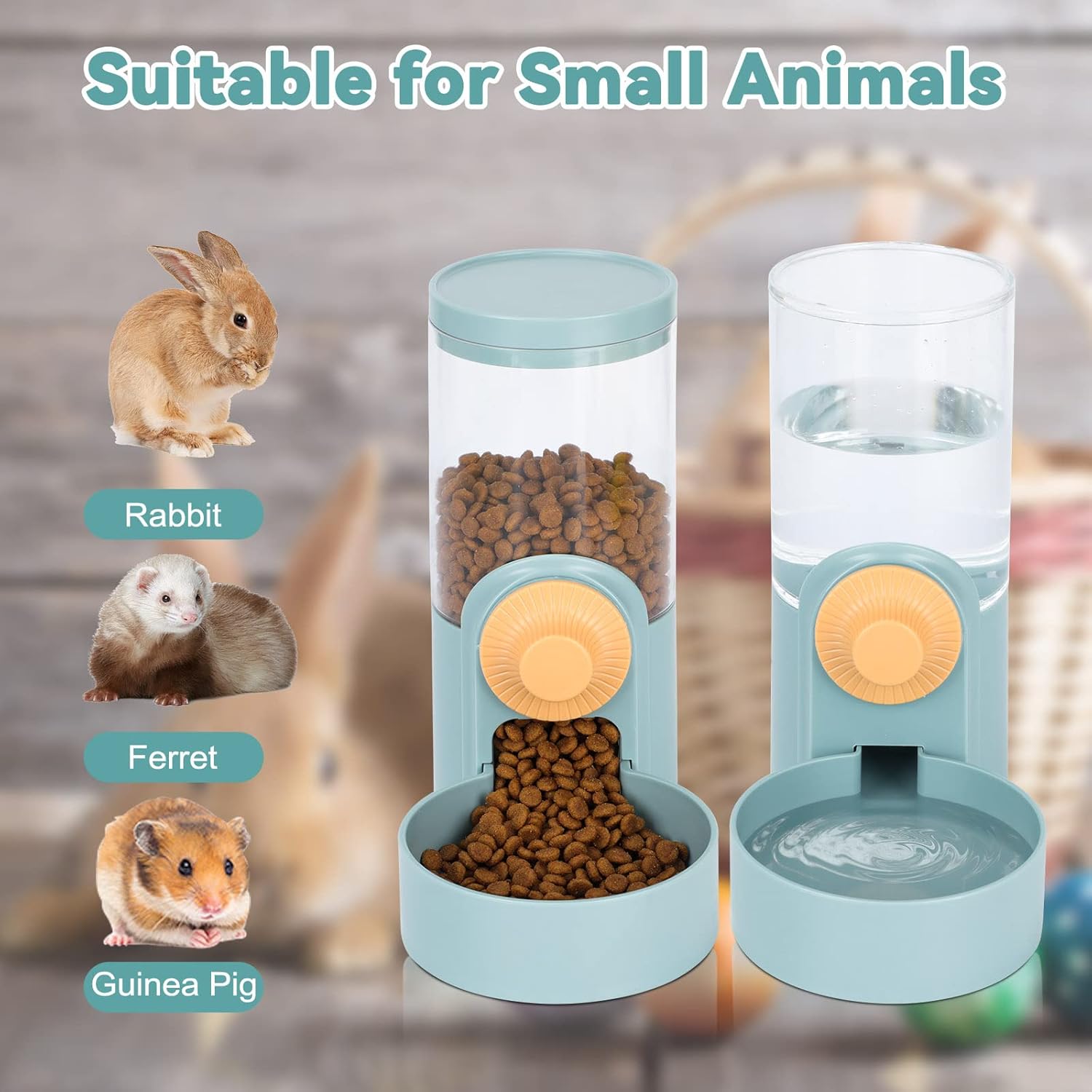 YUEPET Dispensador de agua para conejos, 35 onzas, gran capacidad, para colgar, adecuado para conejos, hurones, cobayas, animales pequeños