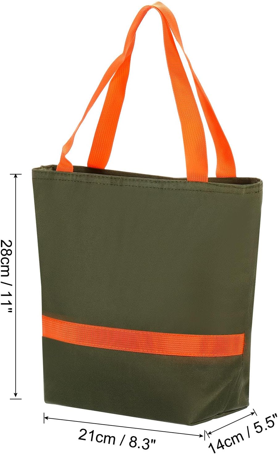 PATIKIL Lonchera para mujereshombres, bolsa térmica térmica reutilizable de 11 x 5.5 x 8.3 pulgadas para el trabajo, picnic al aire libre, verde