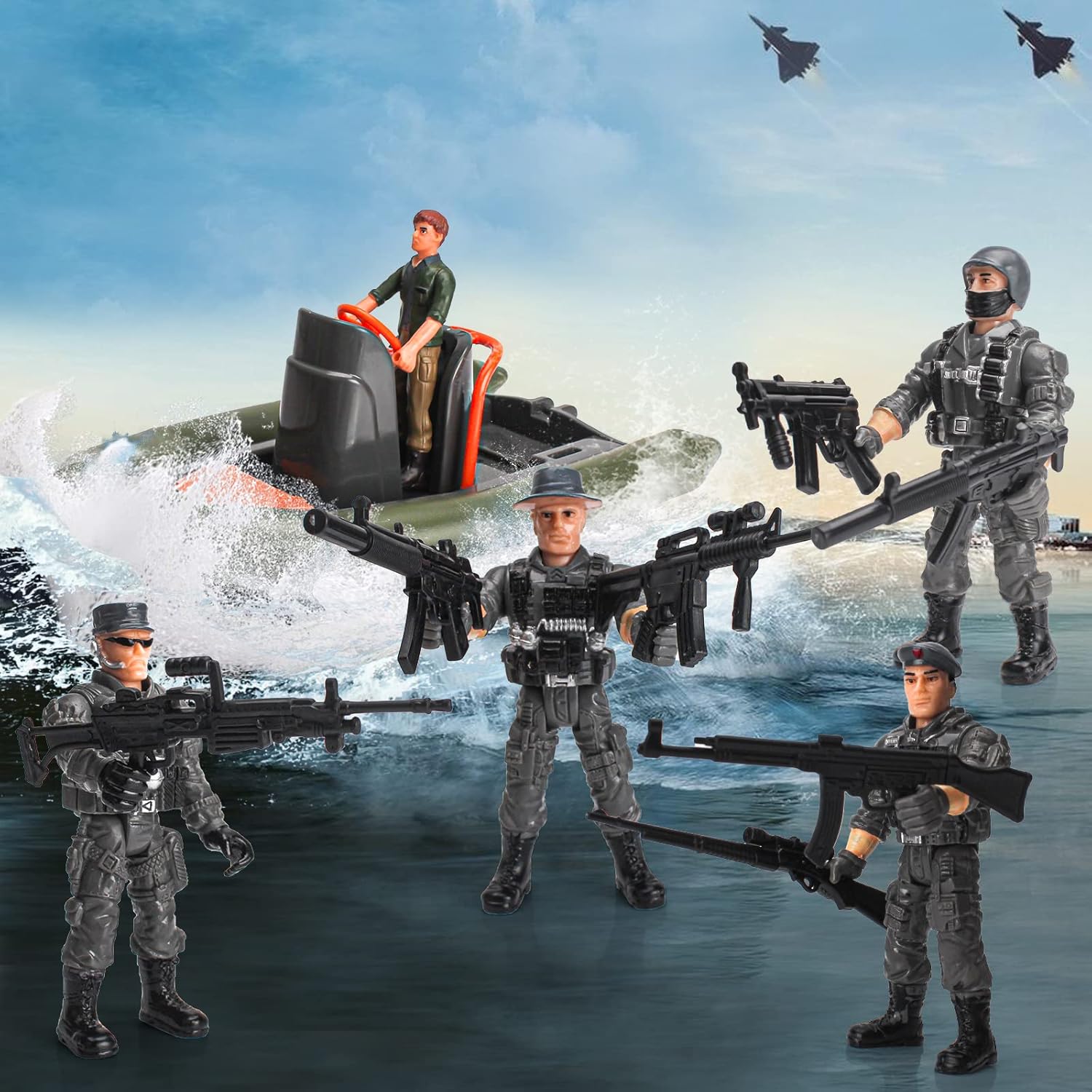 6 piezas de juguetes submarinos del ejército para niños soldados, figuras de acción para niños, soldados de juguete del ejército, figuras para niños