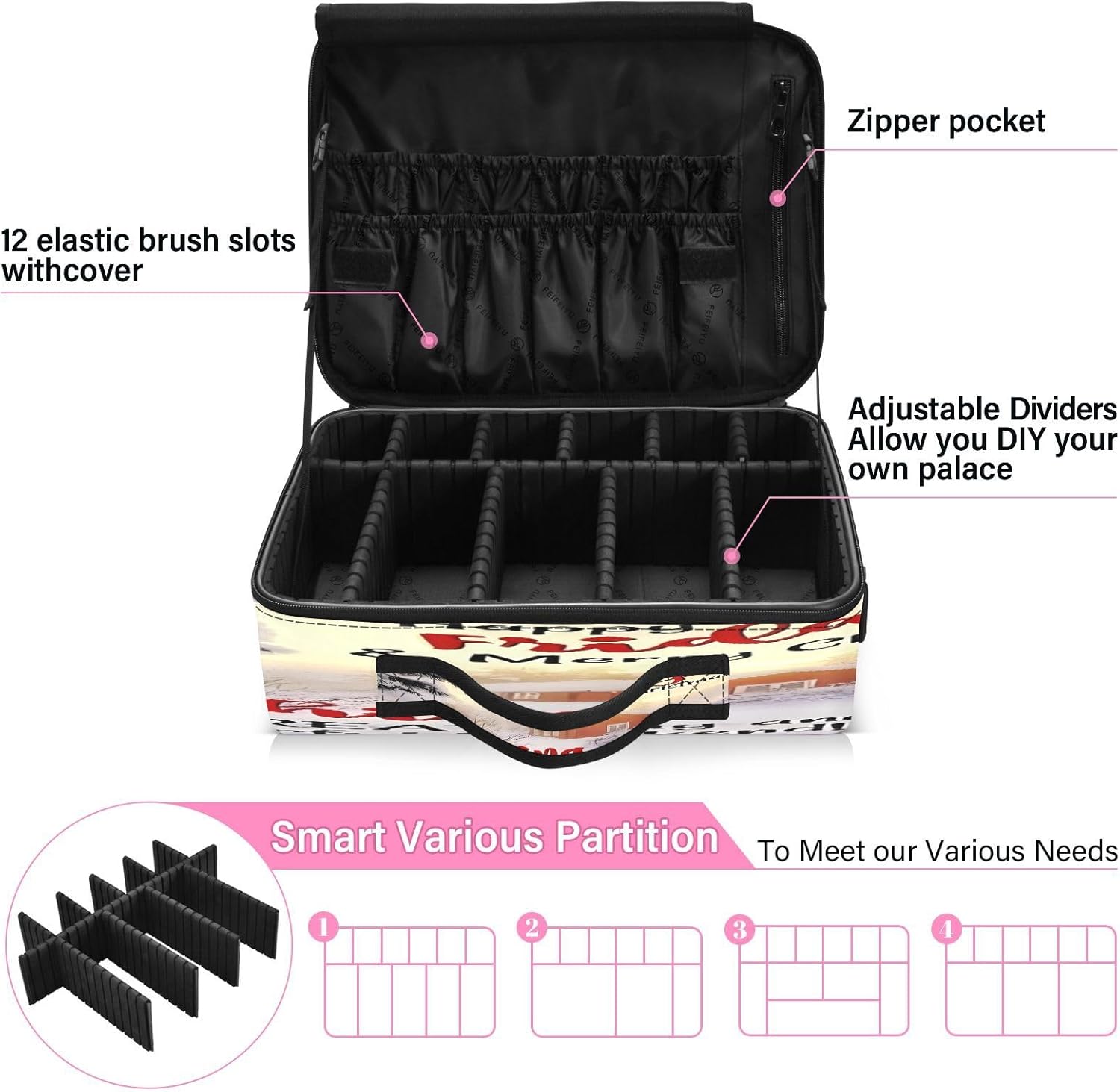 Bolsas de cosméticos de nieve blanca para mujer, bolsa de belleza de viaje de viaje, bolsa de maquillaje grande con cremallera, neceser de viaje