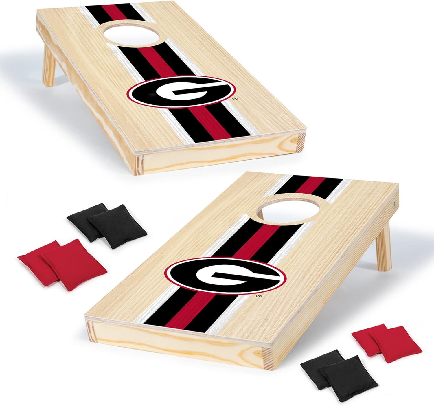 Juego de cornhole de madera maciza de 1 x 2 pies con impresión directa de gráficos de equipo HD, gran regalo para cualquier fanático de los