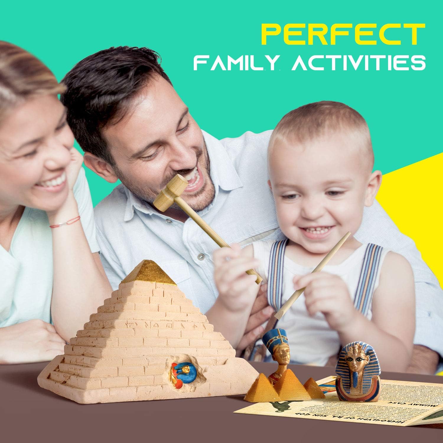 XX TOYS – Kit de excavación de pirámides egipcias antiguas, juego de excavación de gemas STEM Science Juguetes educativos de arqueología, regalos