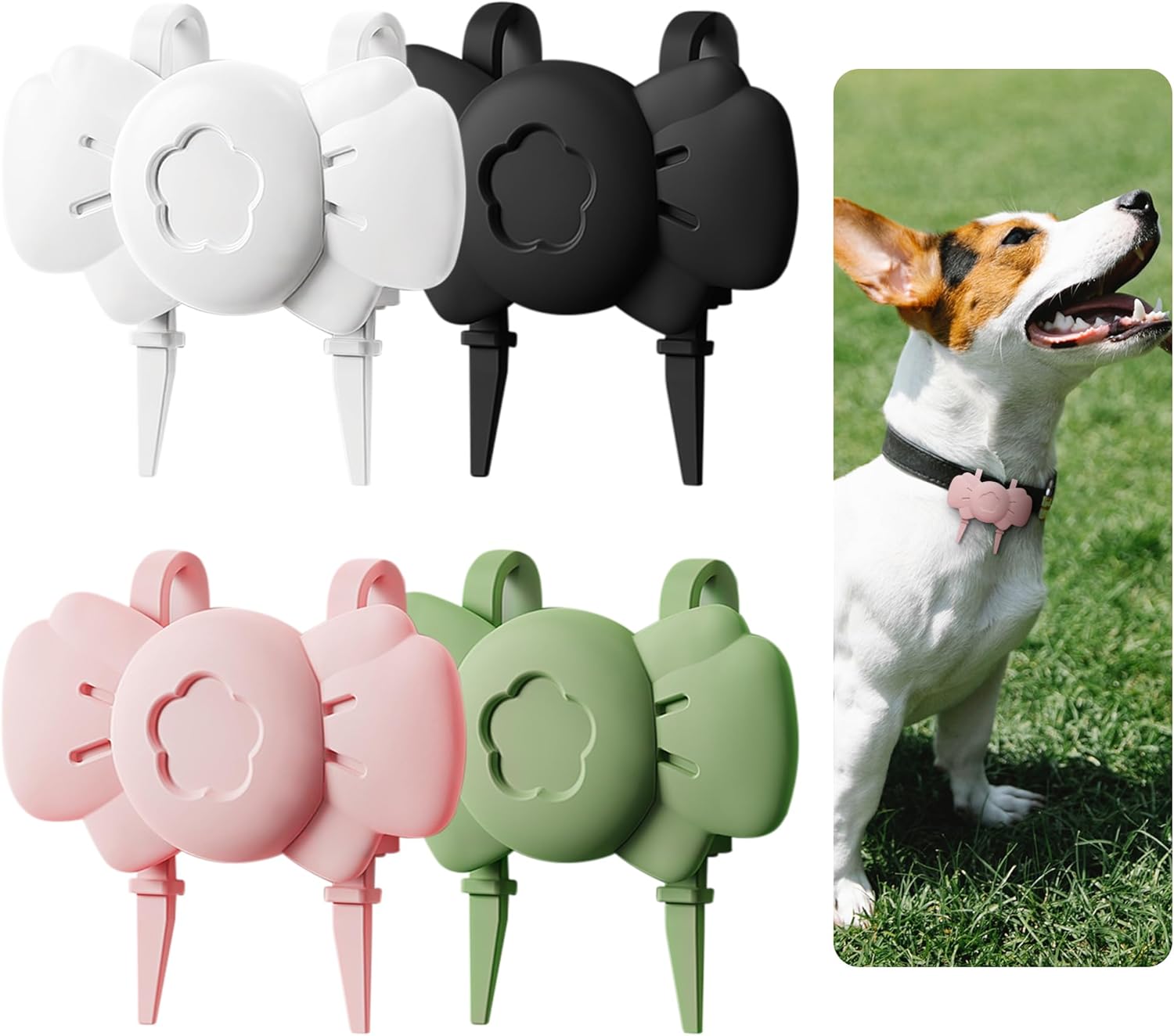 Nearockle Soporte para Airtag impermeable, paquete de 4 fundas de silicona para rastreador GPS Airtag Apple, cuerpo completo cubierto con diseño de