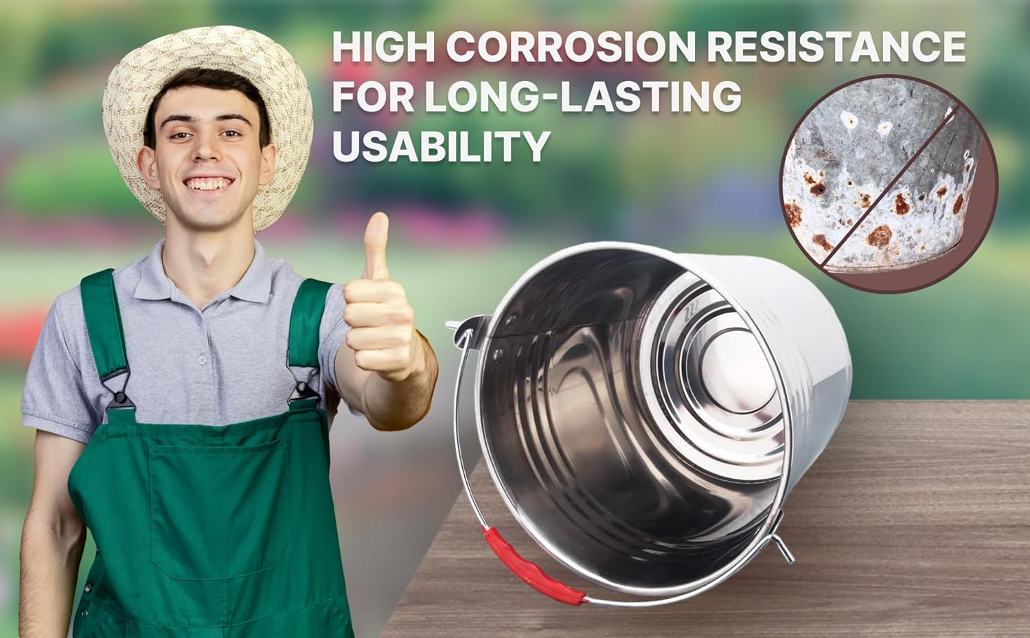 Skywin Bote de metal con tapa, cubo de metal duradero de 4 galones con tapa para cargas pesadas, cubo de basura de metal respetuoso con el medio