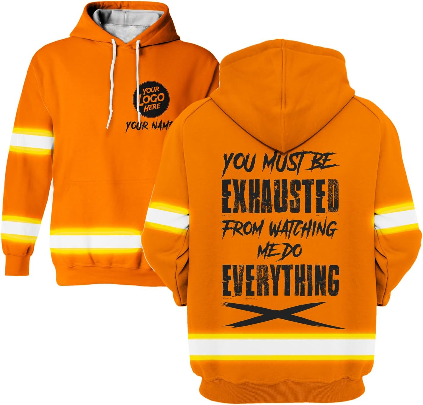 Camisa de alta visibilidad con cita divertida, camisetas de seguridad reflectantes con nombre personalizado, sudadera con capucha divertida de alta