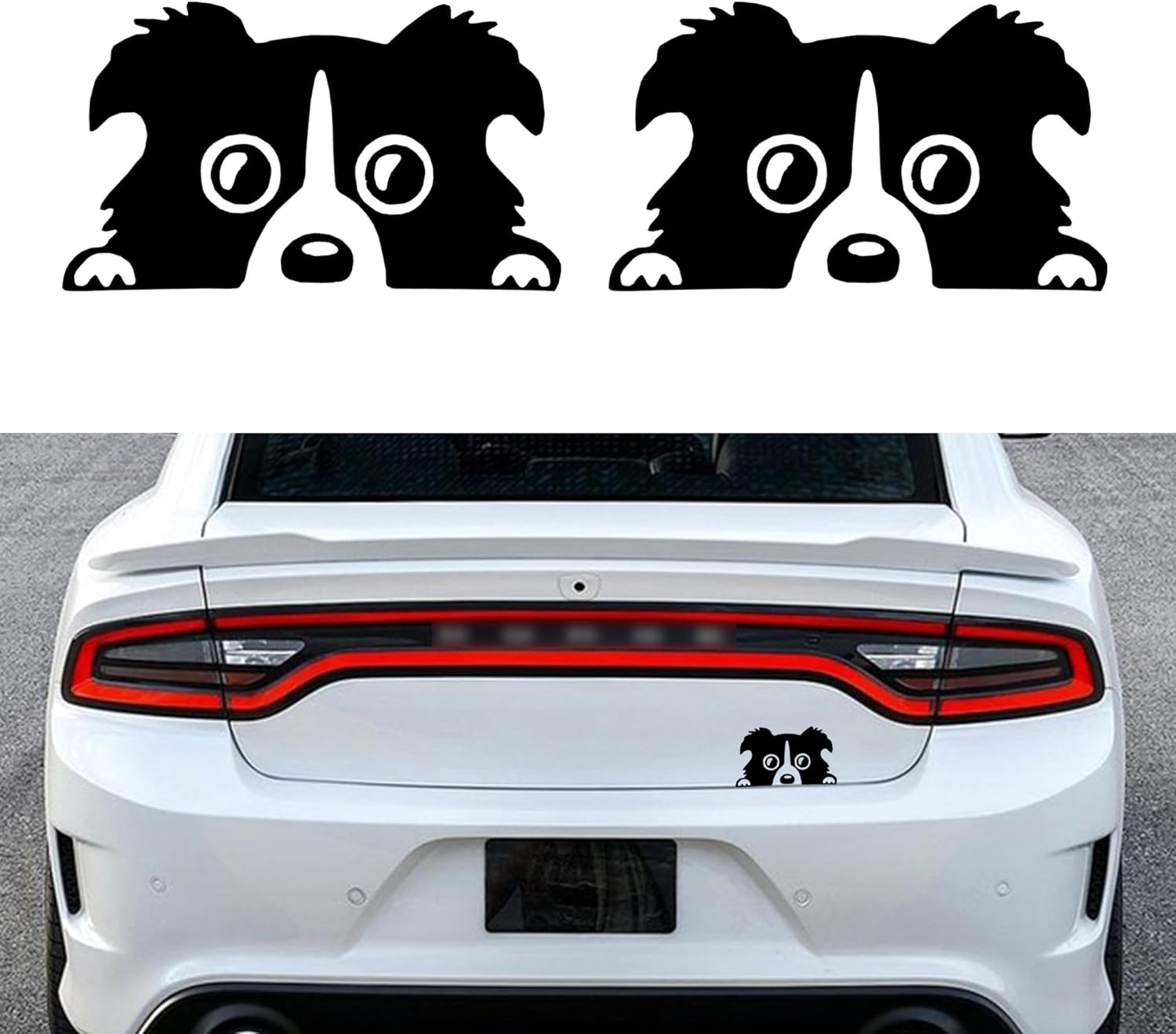 TOMALL 2 calcomanías de vinilo de perro de 5.5 pulgadas para automóvil, impermeables, divertidas, lindas calcomanías autoadhesivas para cachorros,
