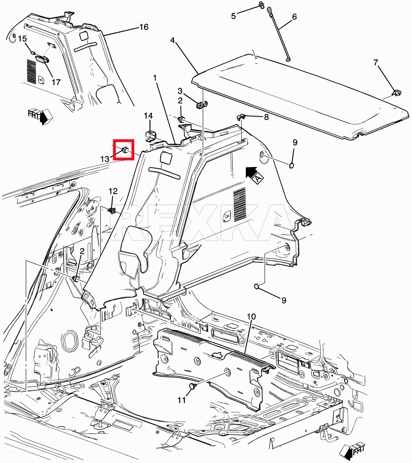 Rexka 10 clips de retención para panel de moldura de puerta compatibles con GM 11610606 Chevrolet Cruze Equinox Silverado 1500 GMC Sierra 1500