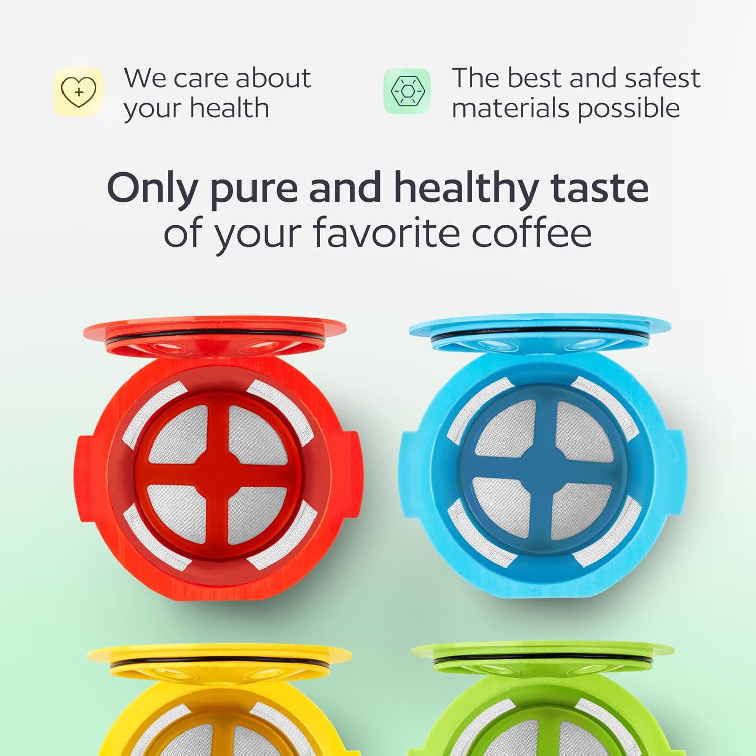 4 tazas K reutilizables para Keurig K Supreme, K Supreme Plus y K Slim con tecnología Multistream  Filtros de café Kcups recargables de 4 colores