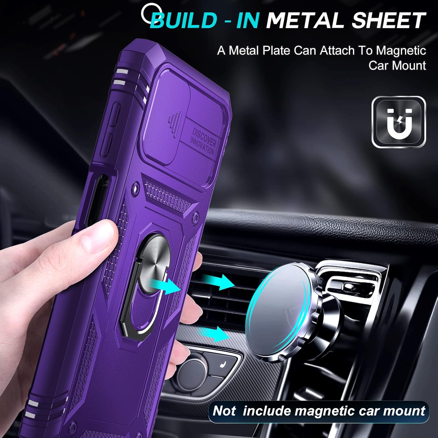 LeYi Funda para Moto G Stylus 4G 2021 con funda deslizante para cámara + 2 unidades Protector de pantalla de vidrio templado, funda de grado militar