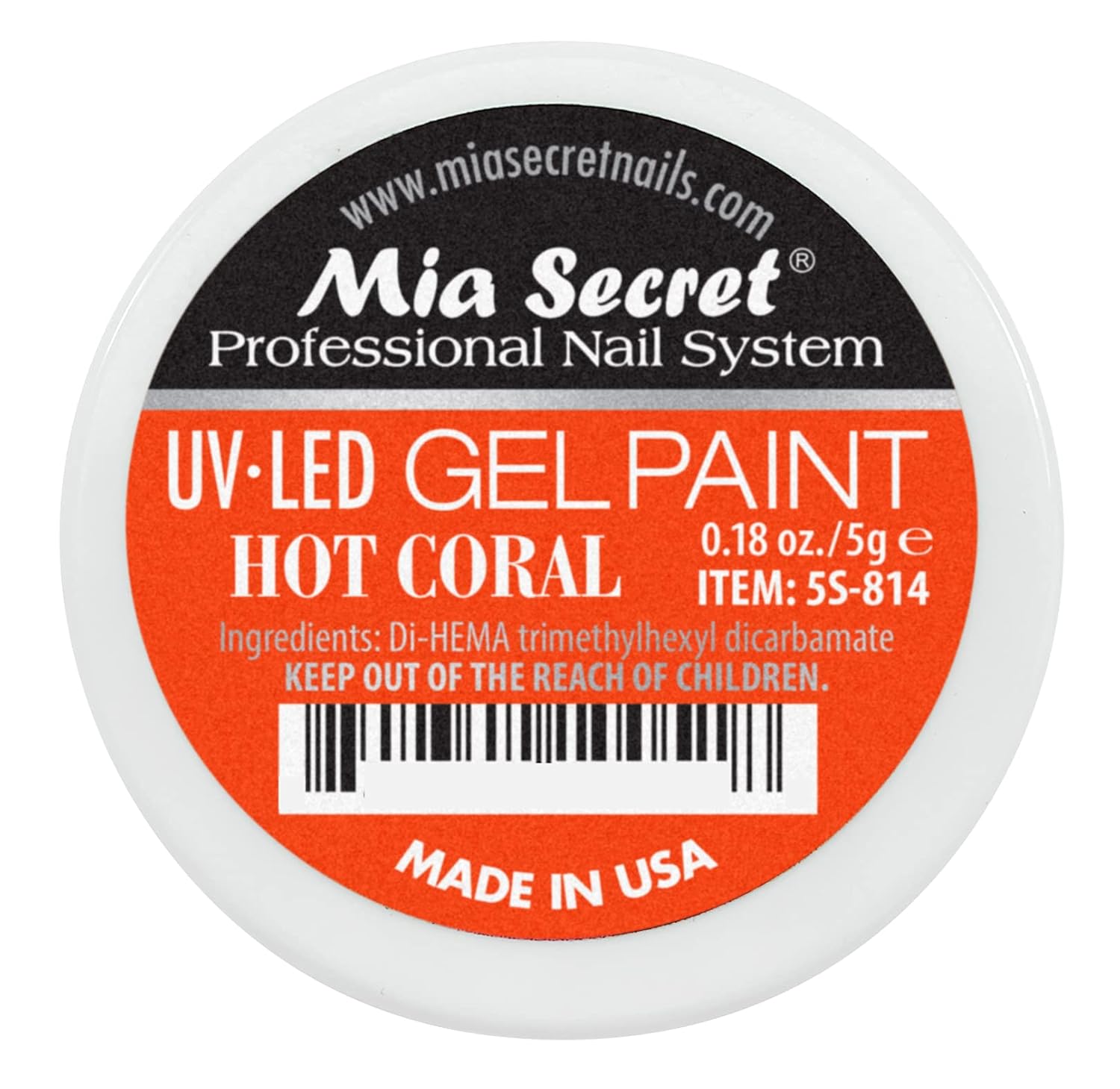 Mia Secret Sistema de uñas profesional UVLED de pintura en gel, 0.18 oz (coral caliente)