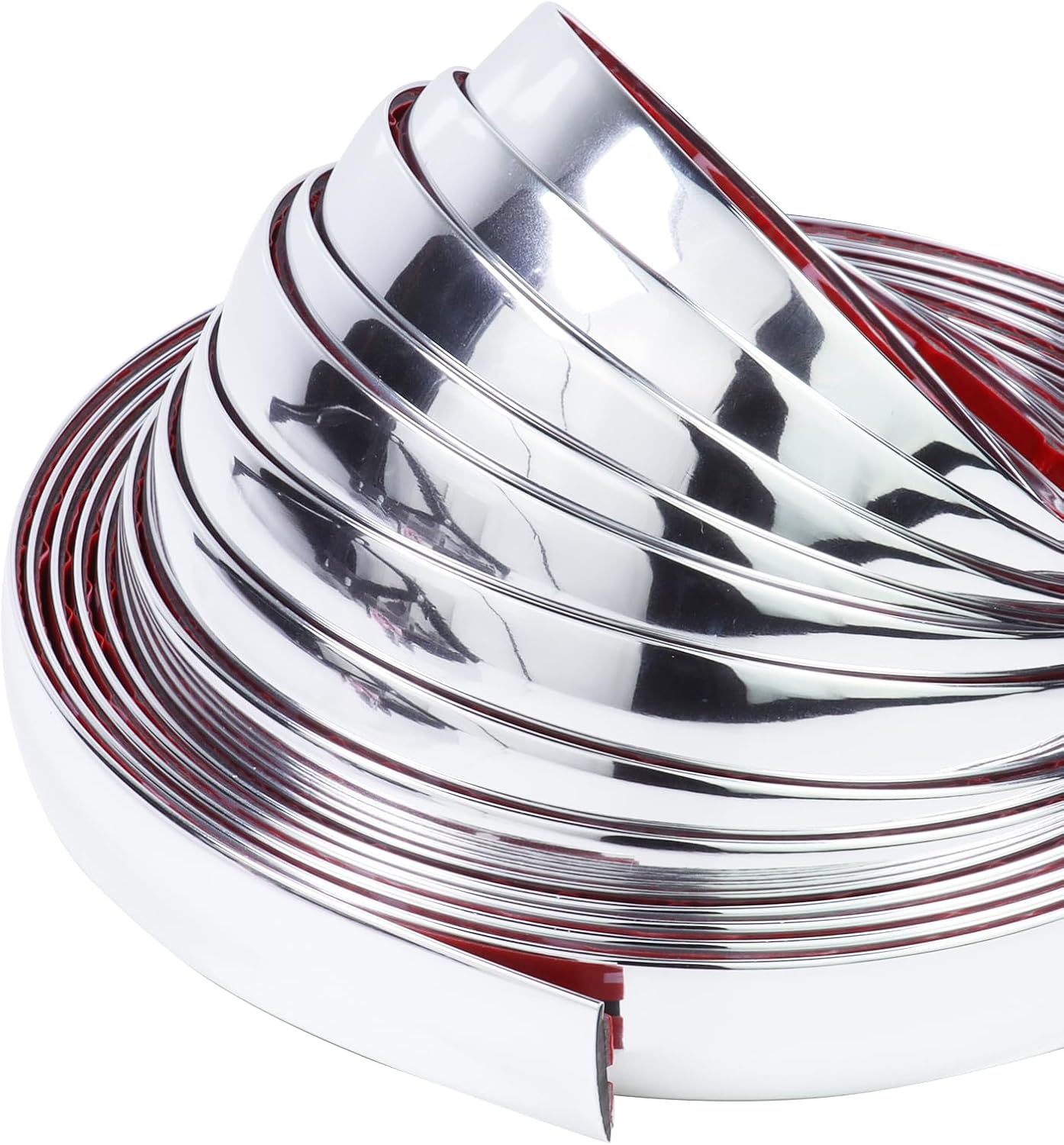 Moldura cromada de 34 pulgadas (0.787 in) para automóvil, cuerpo lateral automotriz, tira cromada (autoadhesiva), a prueba de arañazos, decorativa
